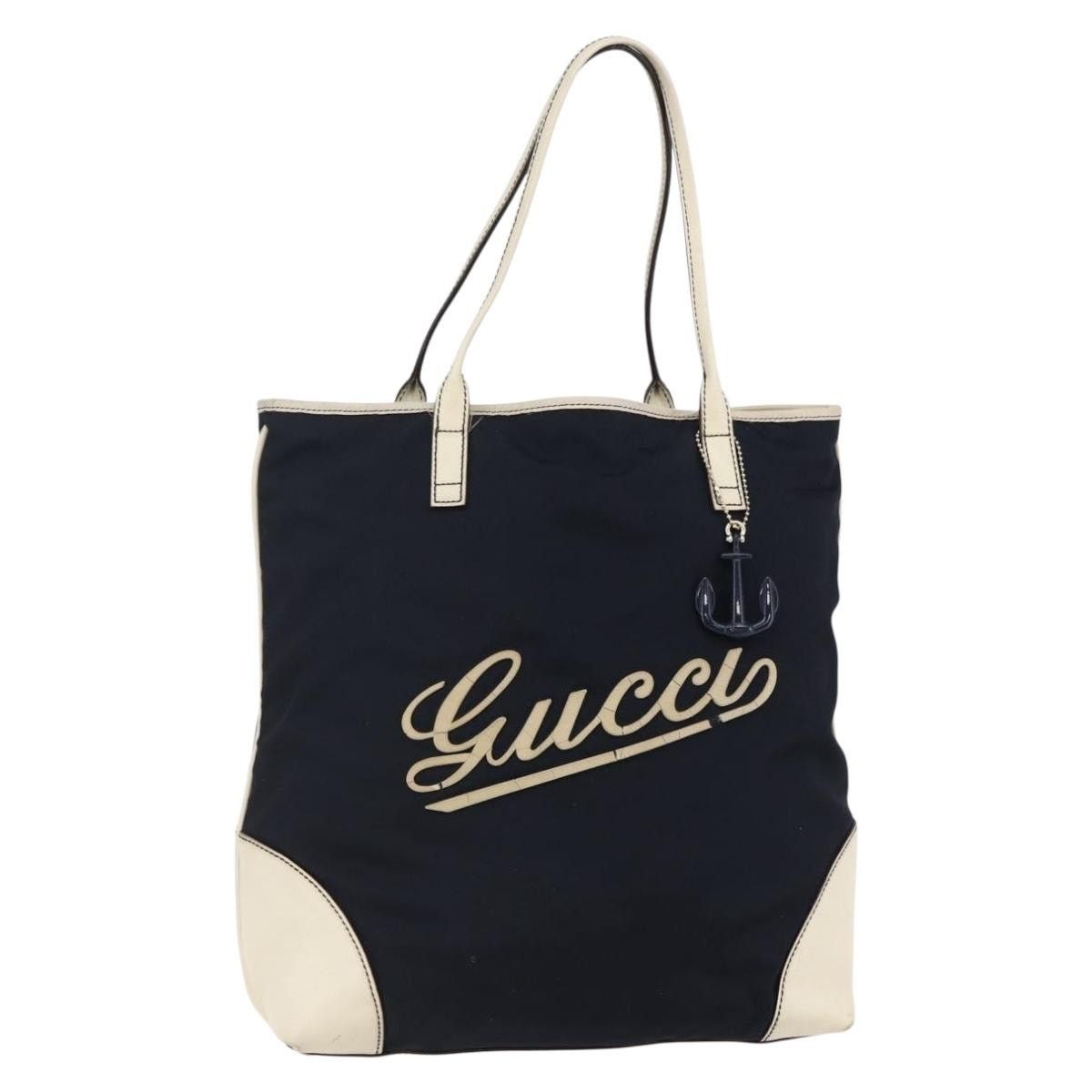 Gucci GUCCI Tote Bag Nylon Leather Navy Size ONE SIZE - 1 Thumbnail
