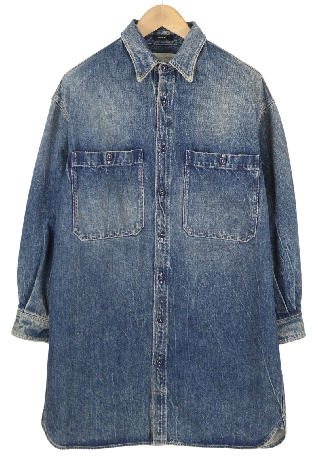 R13 USN LONG SLEEVE SHIRT M Kelly Button-Up Faded Washed 86170 Size M / US 6-8 / IT 42-44 - 1 Thumbnail