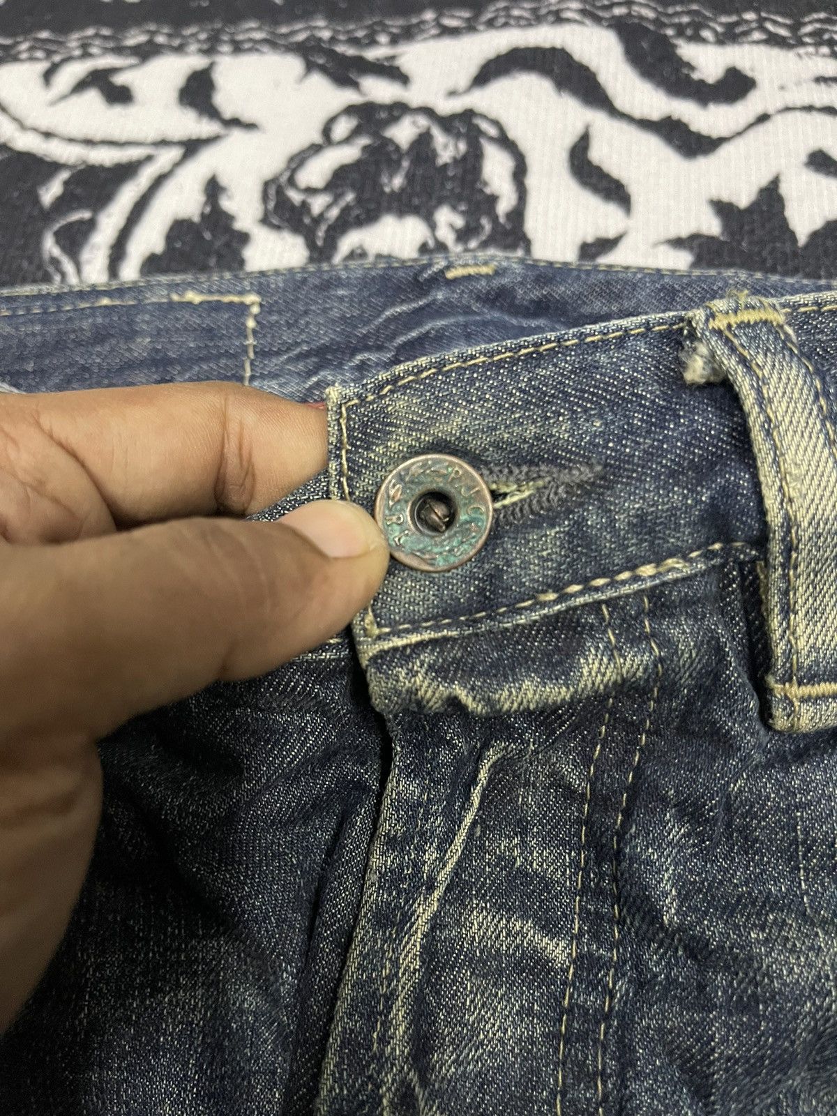 Japanese Brand 2000s PJC RALPH LAUREN DISTRESSED JEANS Size US 30 / EU 46 - 11 Thumbnail