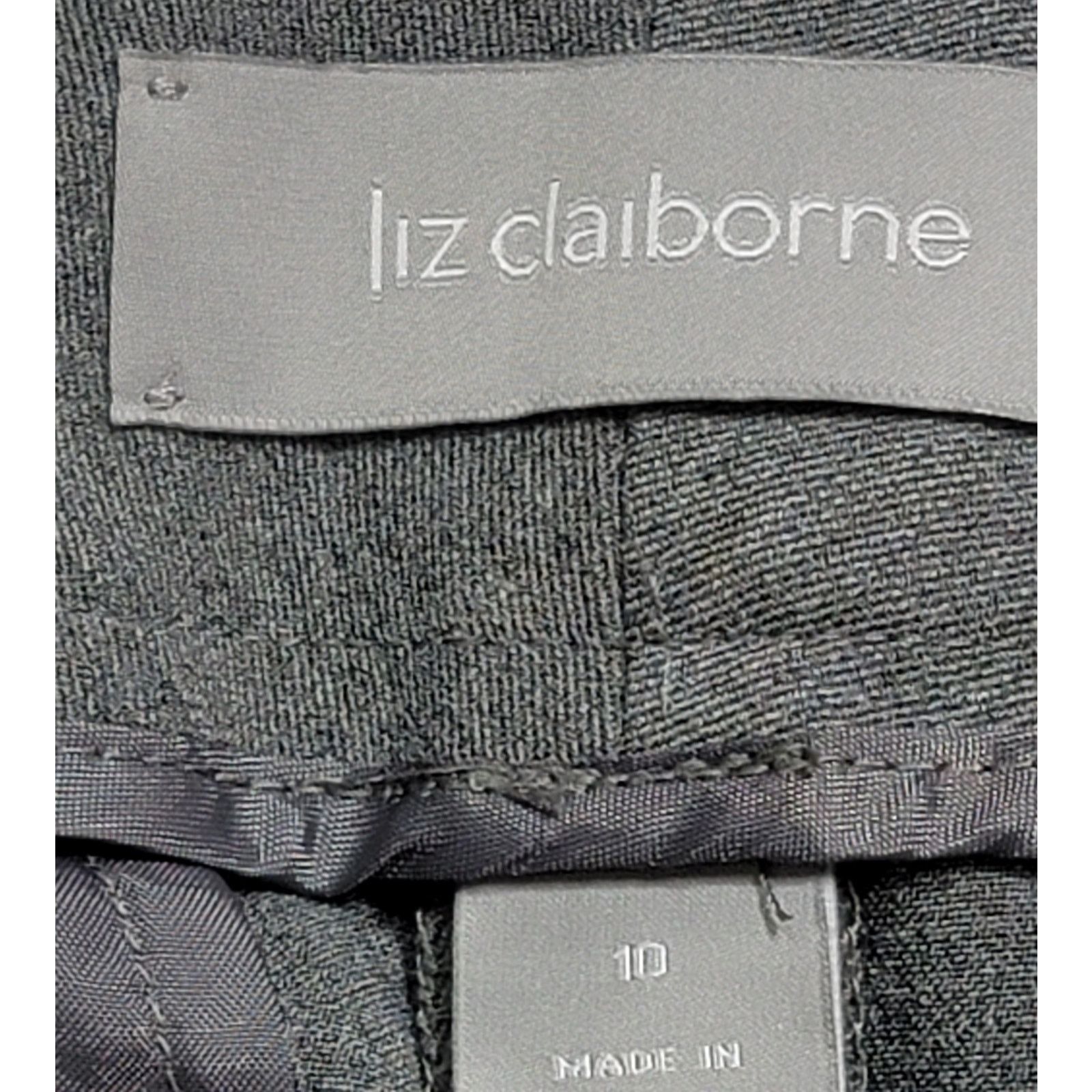 Other Liz Claiborne Gray Sloane Flat Front Casual Pants 10 Soft Size 32" / US 10 / IT 46 - 2 Thumbnail