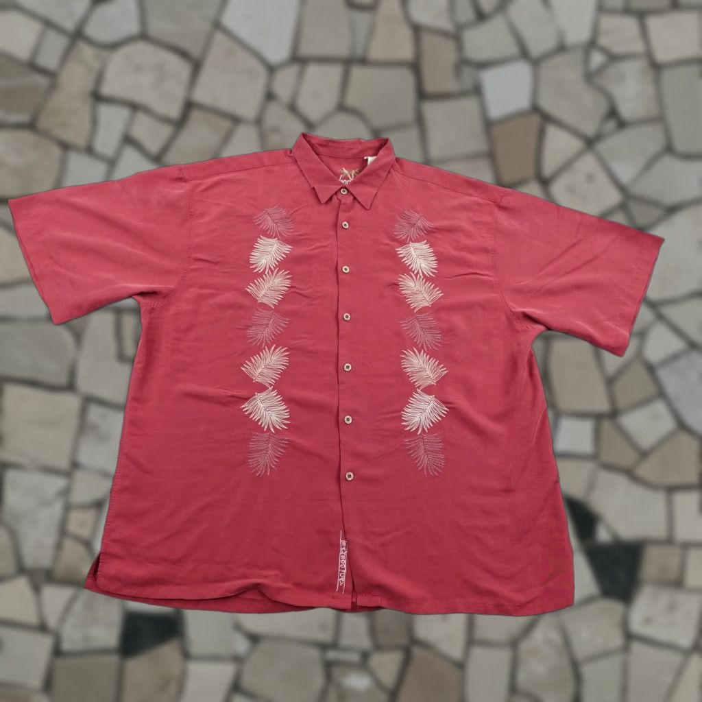 Vintage Bamboo Cay Shirt Mens 2XL Red Embroidered Camp Hawaiian Button Up Lounge Aloha Size US XXL / EU 58 / 5 - 1 Thumbnail