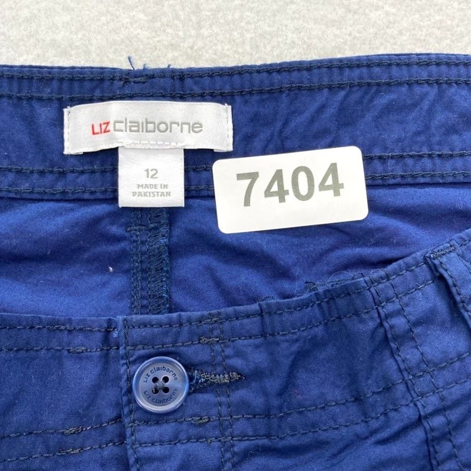 Liz Claiborne VINTAGE Liz Claiborne Pants Womens 6 Brown Women Navy Blue Stretch Fabric Tapered Leg Cuffed NWT Size 28" / US 6 / IT 42 - 5 Thumbnail