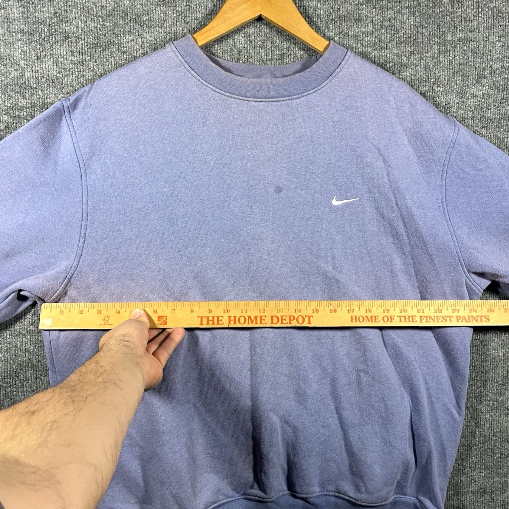 Nike VINTAGE Nike Sweatshirt Mens XL Blue Crewneck Pullover Y2K Swoosh Check Sun Faded Front Logo Embroidered Grunge Classic/Seasonal | Sweatshirt Size US XL / EU 56 / 4 - 5 Thumbnail