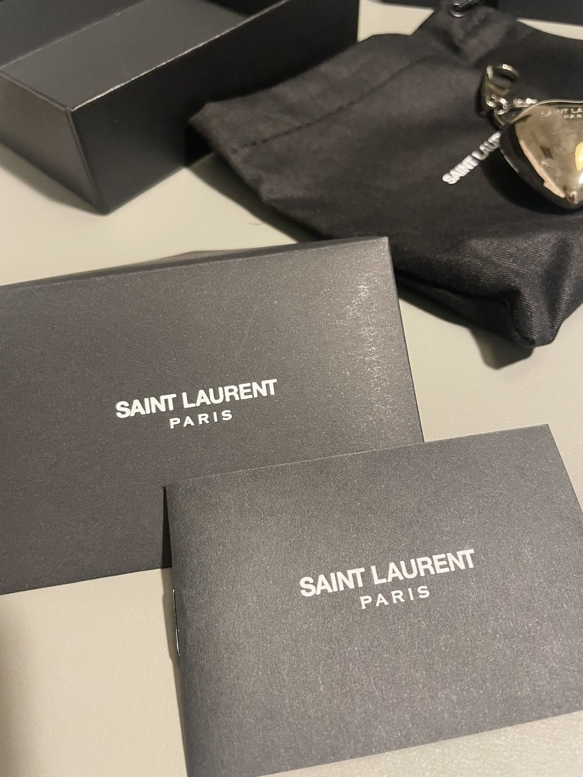 Saint Laurent Paris key ring GOLD HEART