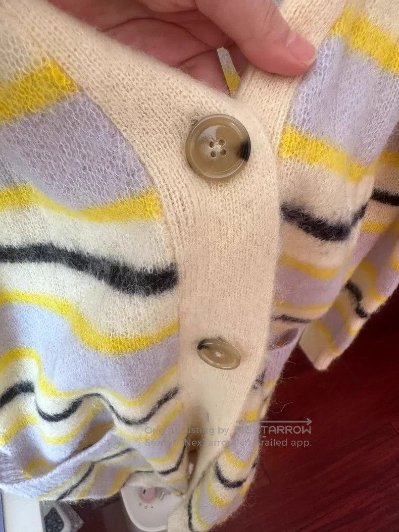 Acne Studios Acne Studios Light yellow striped color-block alpaca wool Size XS / US 0-2 / IT 36-38 - 3 Thumbnail