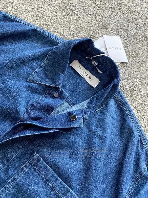 Valentino Valentino Men's Blue Cotton Short Sleeve Top . Size US M / EU 48-50 / 2 - 3 Thumbnail
