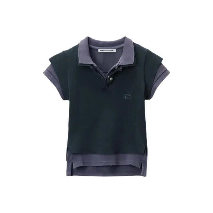 Alexander Wang Alexander Wang Layered Logo Polo Shirt for Women 0079 Size S / US 4 / IT 40 - 1 Thumbnail