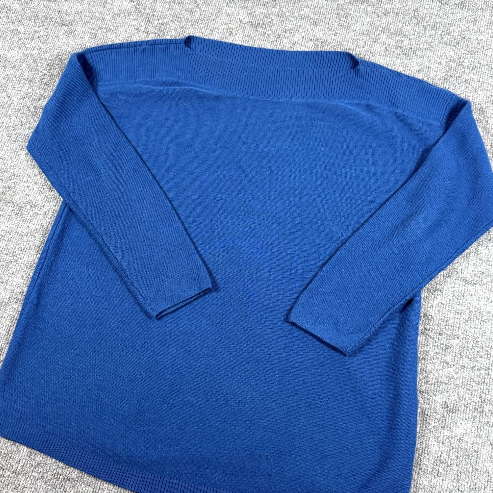 J. Jill VINTAGE? No. J. Jill Sweater Womens Small Blue Cotton Ribbed Collar Pullover Long Sleeve Top Size S / US 4 / IT 40 - 3 Thumbnail
