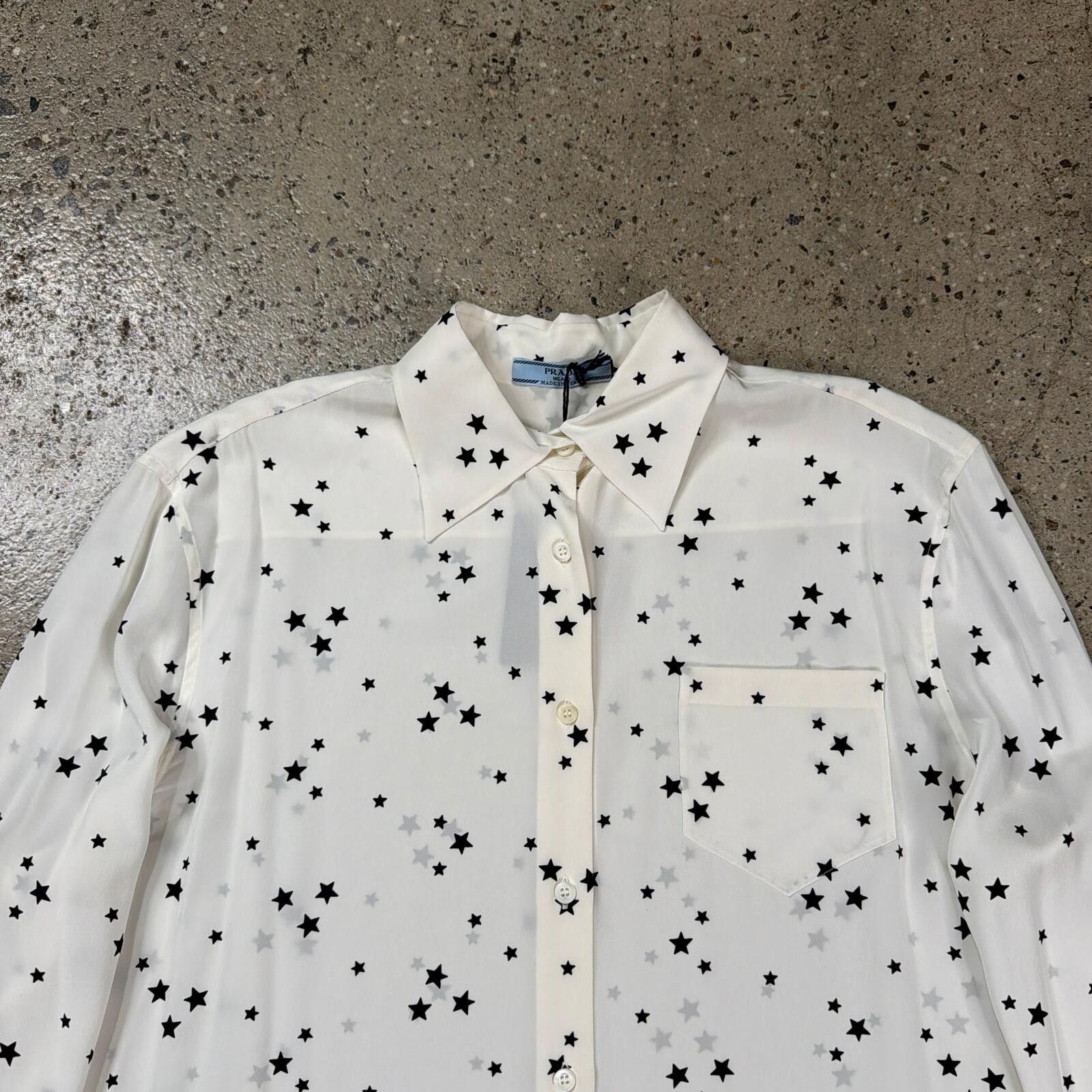 Prada Prada Silk Star Print Shirt Size US L / EU 52-54 / 3 - 2 Thumbnail