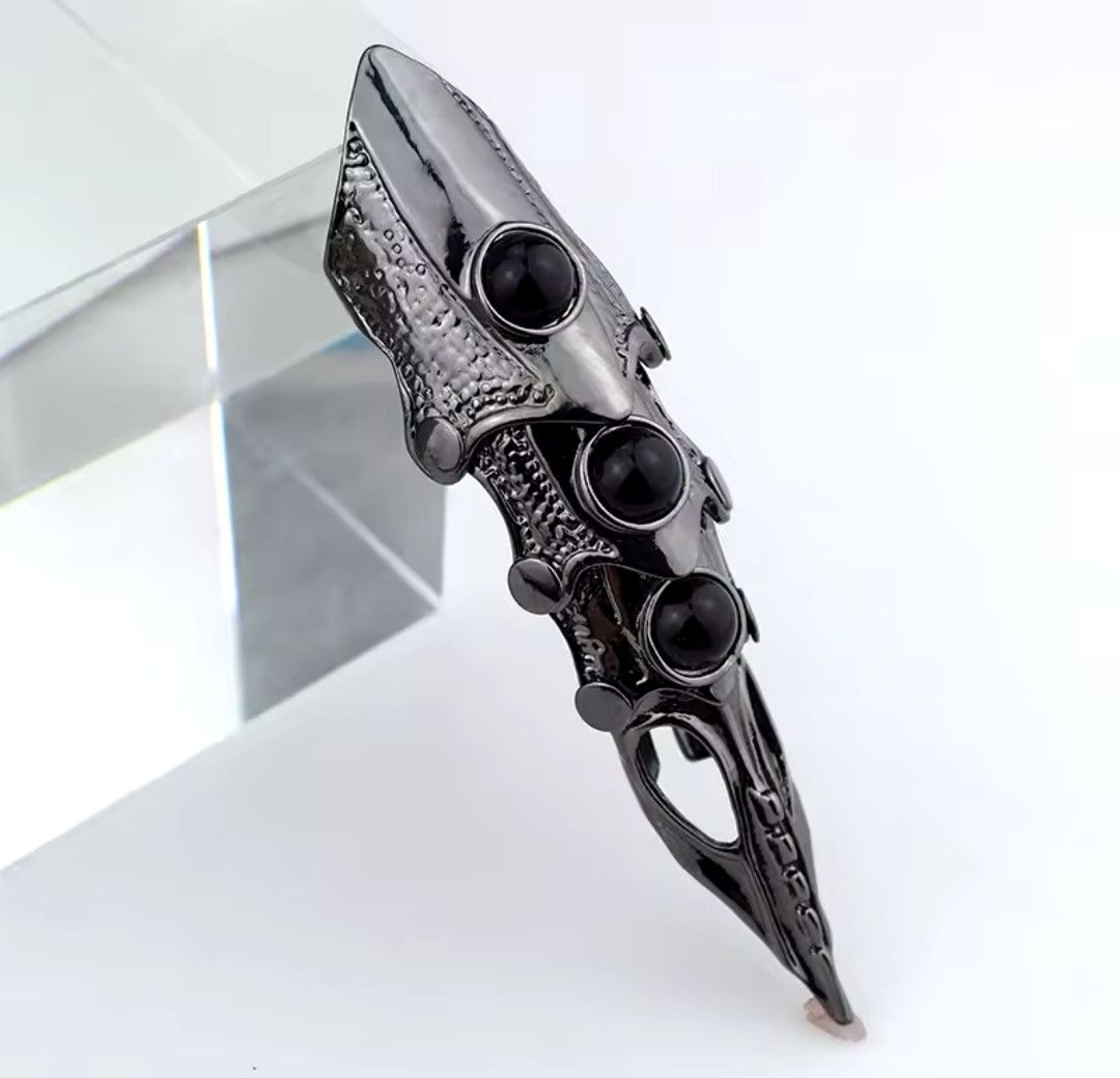 Vintage Dragon Finger Ring Skull Long Ring Size ONE SIZE - 2 Thumbnail