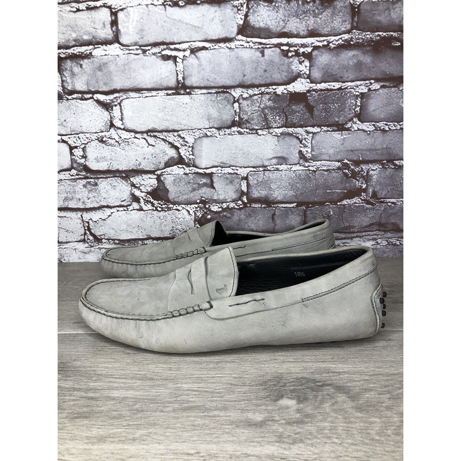Tod's Tods Gray Suede Leather Penny Gommino Driving Loafers Shoes Size US 10.5 / EU 43-44 - 1 Thumbnail