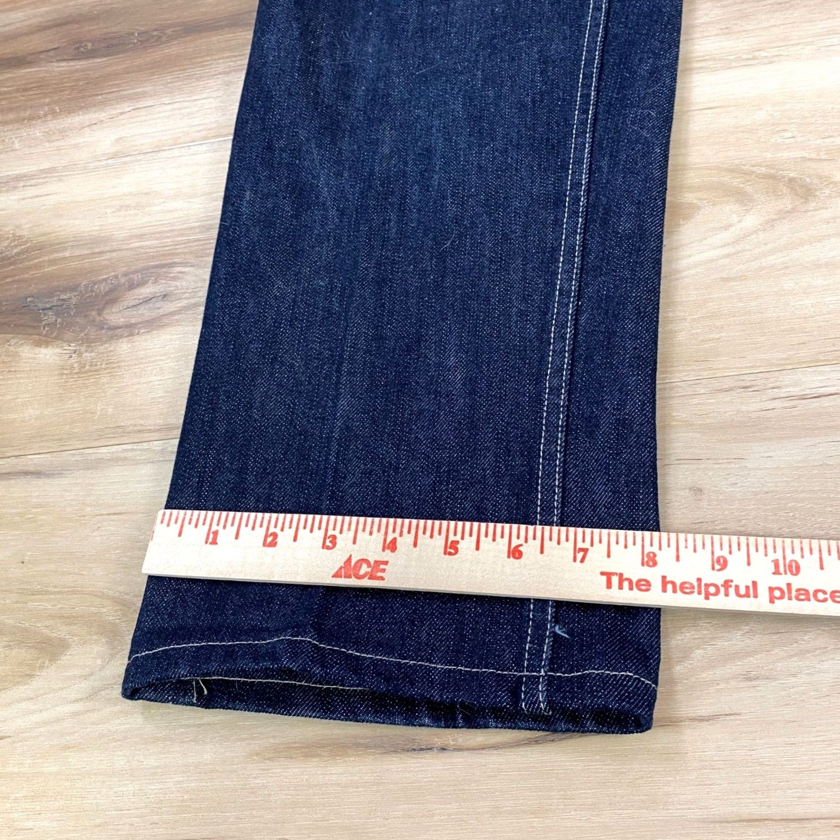 Lands' End Lands' End Jeans Men 37 Straight Black Dark Indigo Denim Classic Casual 5-Pocket Rise Mid 32 Inseam Blue Denim Size US 37 - 7 Thumbnail
