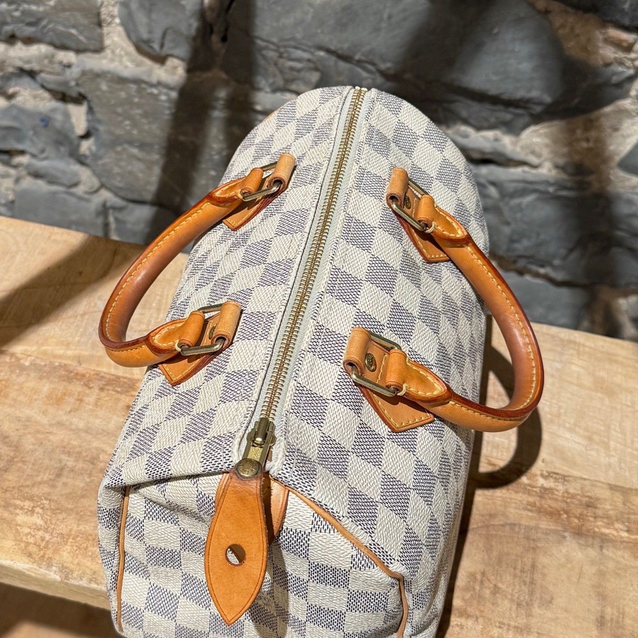 Louis Vuitton Louis Vuitton 2007 Damier Azur Speedy 25 Handbag Size ONE SIZE - 15 Thumbnail