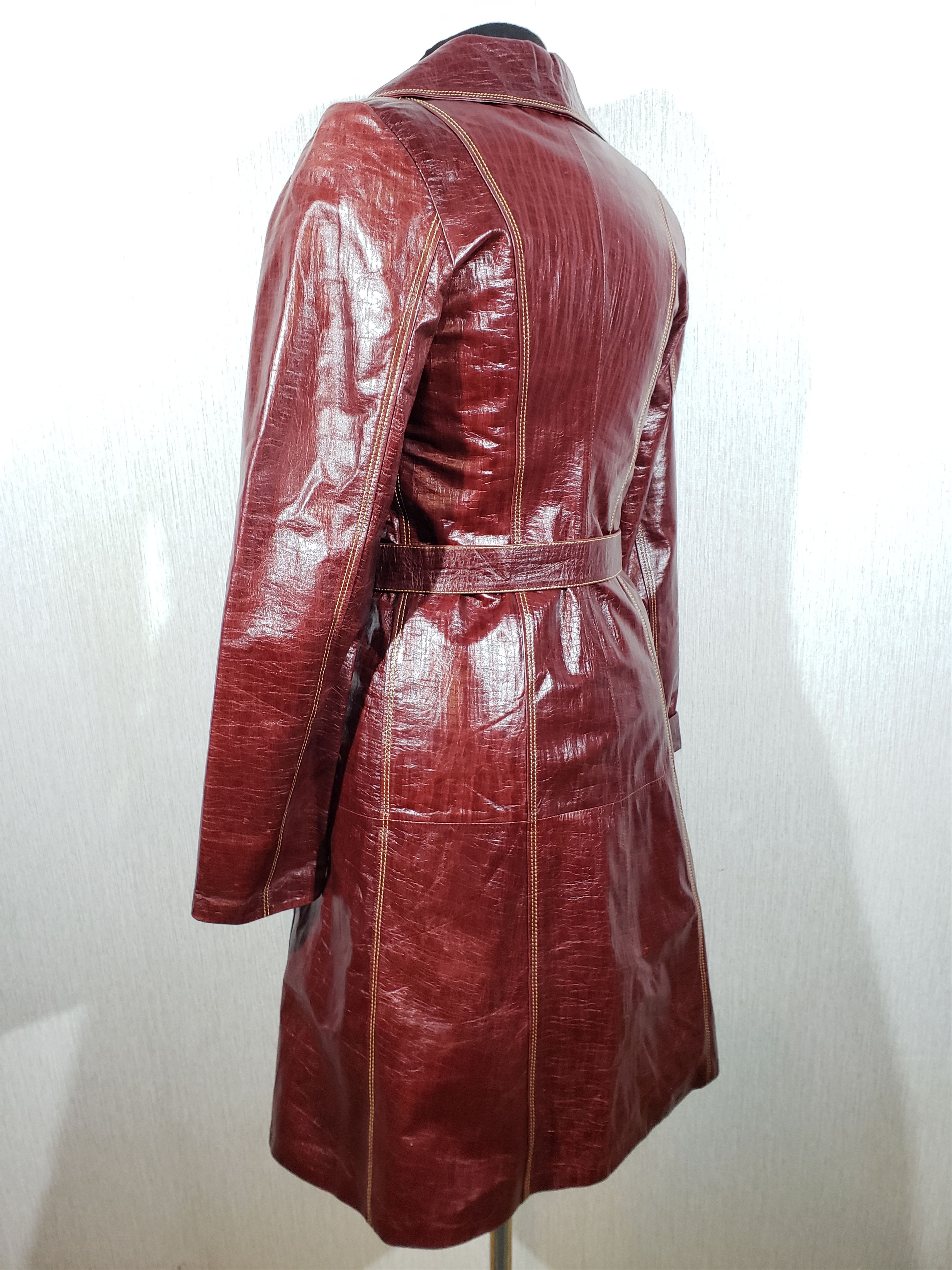 Other Brown women's coat made of genuine leather. Size M / US 6-8 / IT 42-44 - 6 Thumbnail