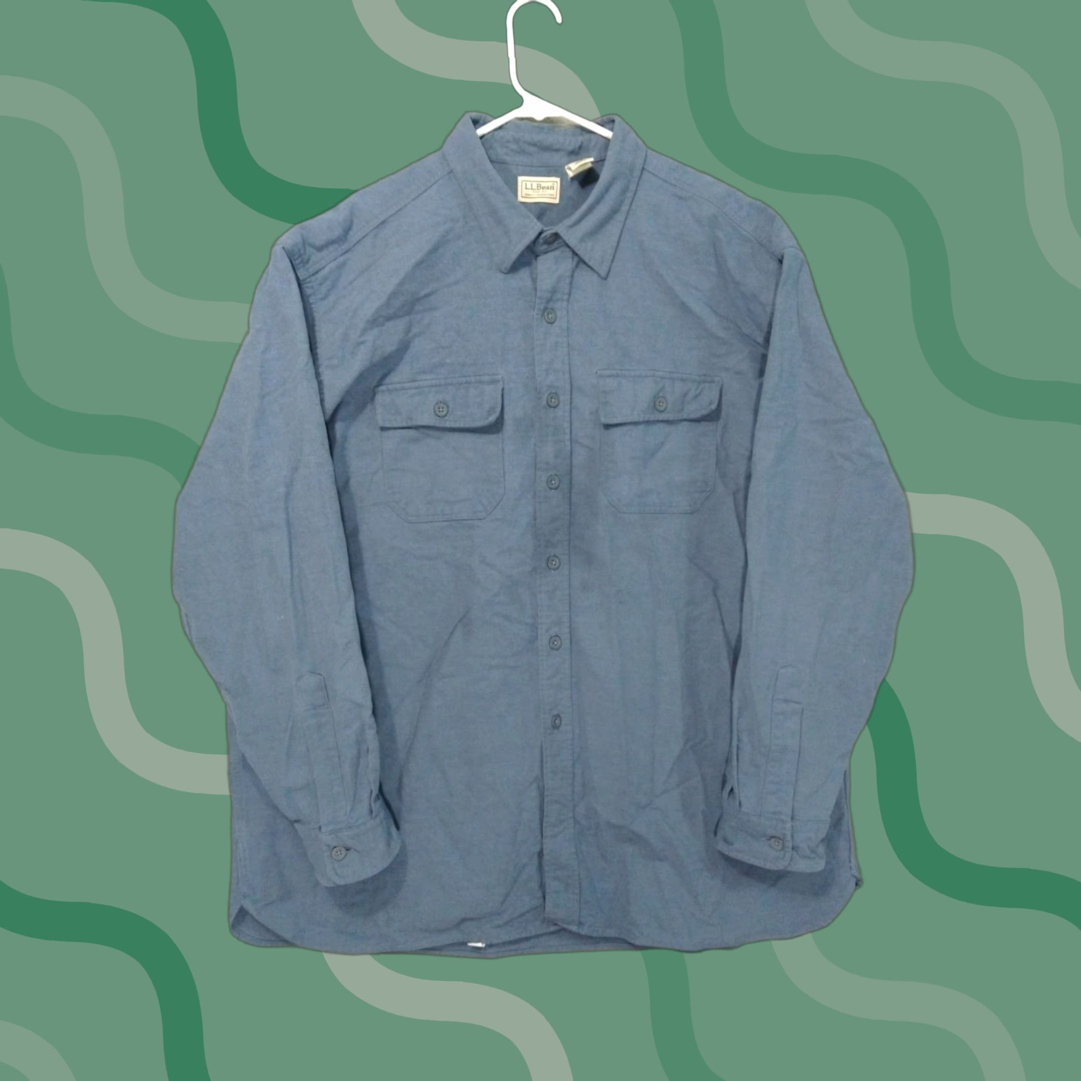 Vintage VINTAGE LL Bean Shirt Mens XXL Blue Chamois Long Sleeve Button-Down Traditional Fit with Pockets Mens Size US XXL / EU 58 / 5 - 1 Thumbnail