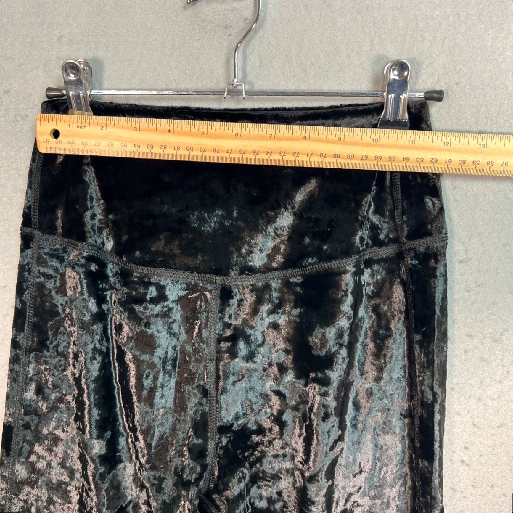 Splits59 VINTAGE Splits59 Womens Black Velvet Flared Leggings Pants M Size 32" / US 10 / IT 46 - 4 Thumbnail
