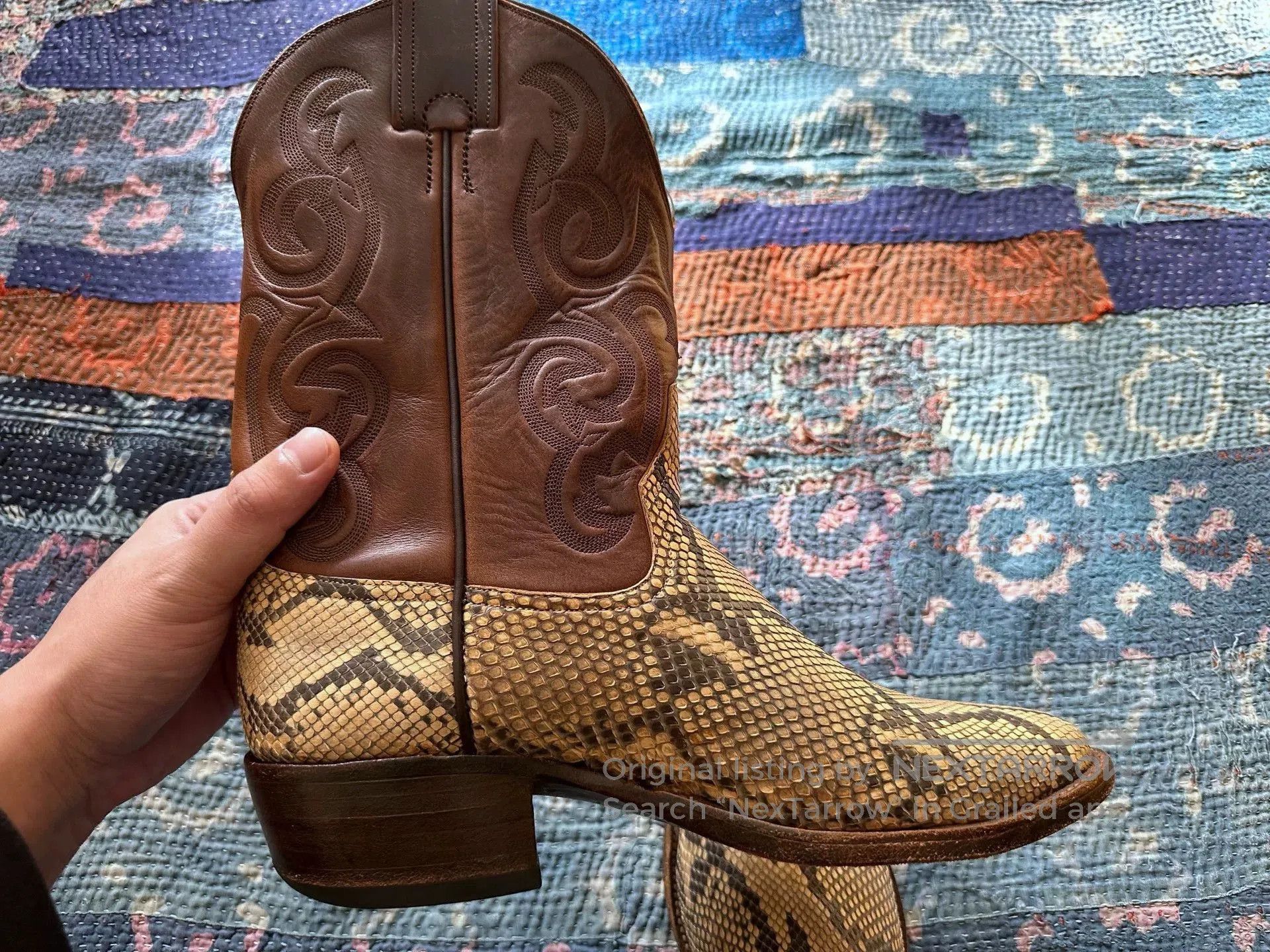 RRL Ralph Lauren RRL Snake Skin Western Boots. Size US 9.5 / EU 42-43 - 3 Thumbnail