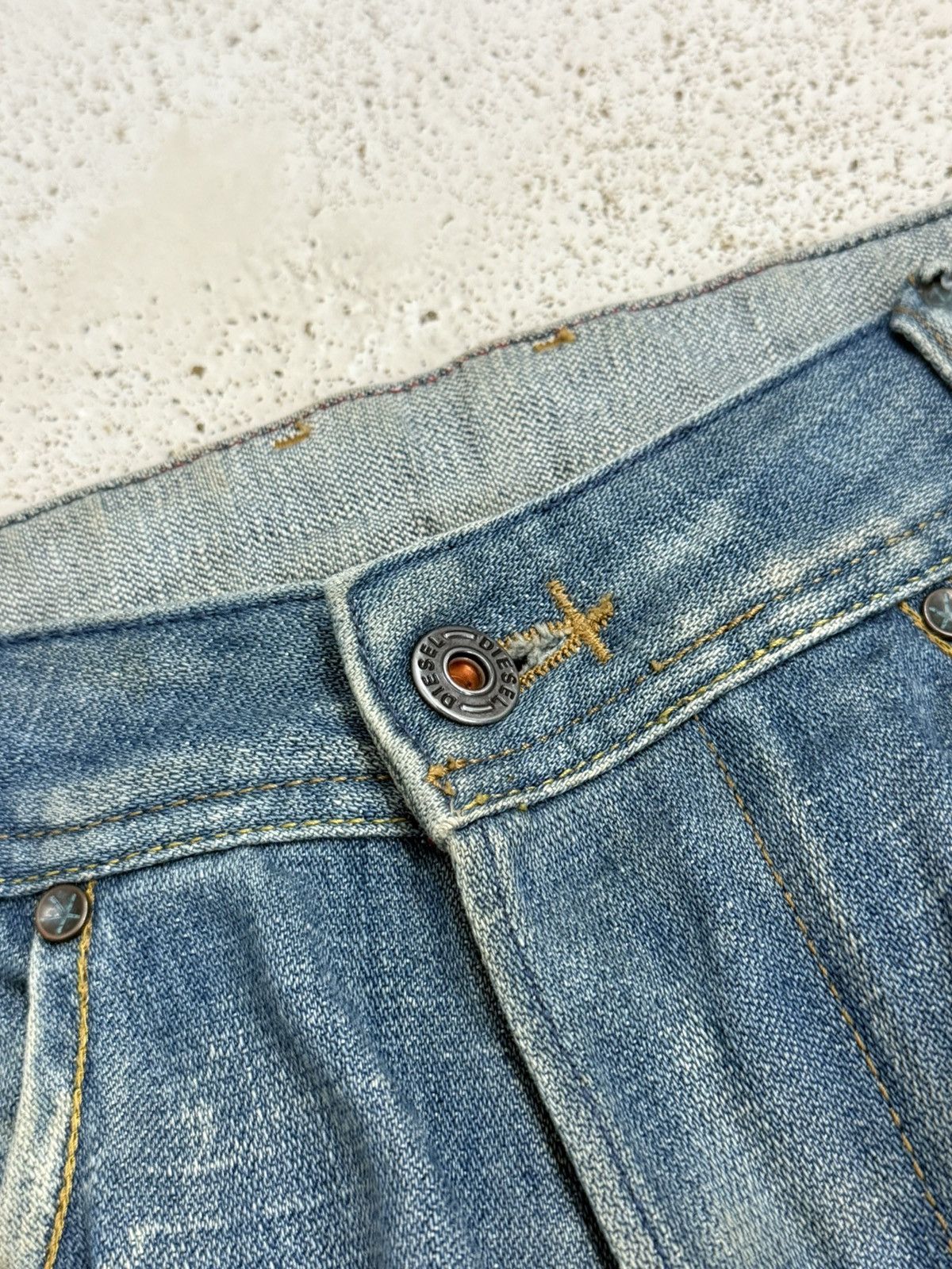Diesel Wide Leg Diesel Industry Mudwash High OZ Denim Pants Size US 31 - 8 Thumbnail