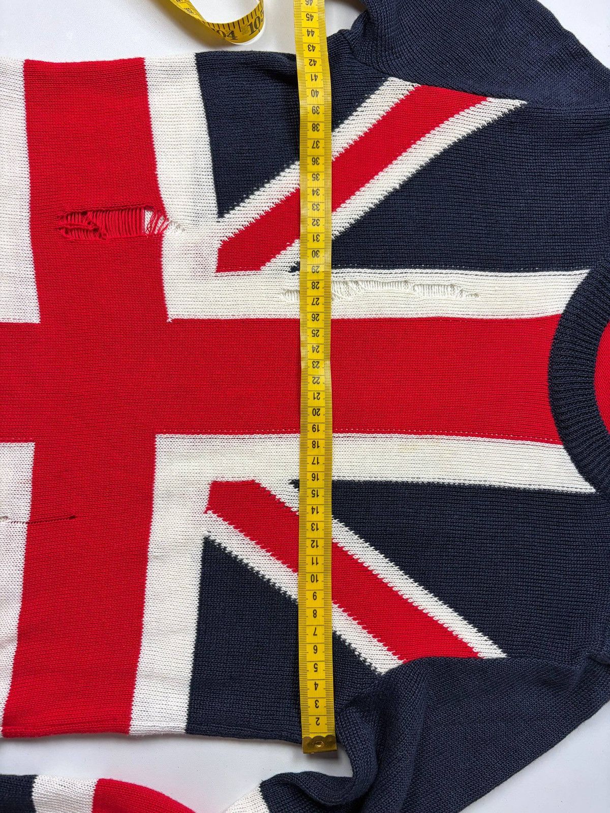 Balmain 2016 BALMAIN runway distressed Union Jack knit sweater Size US S / EU 44-46 / 1 - 9 Thumbnail