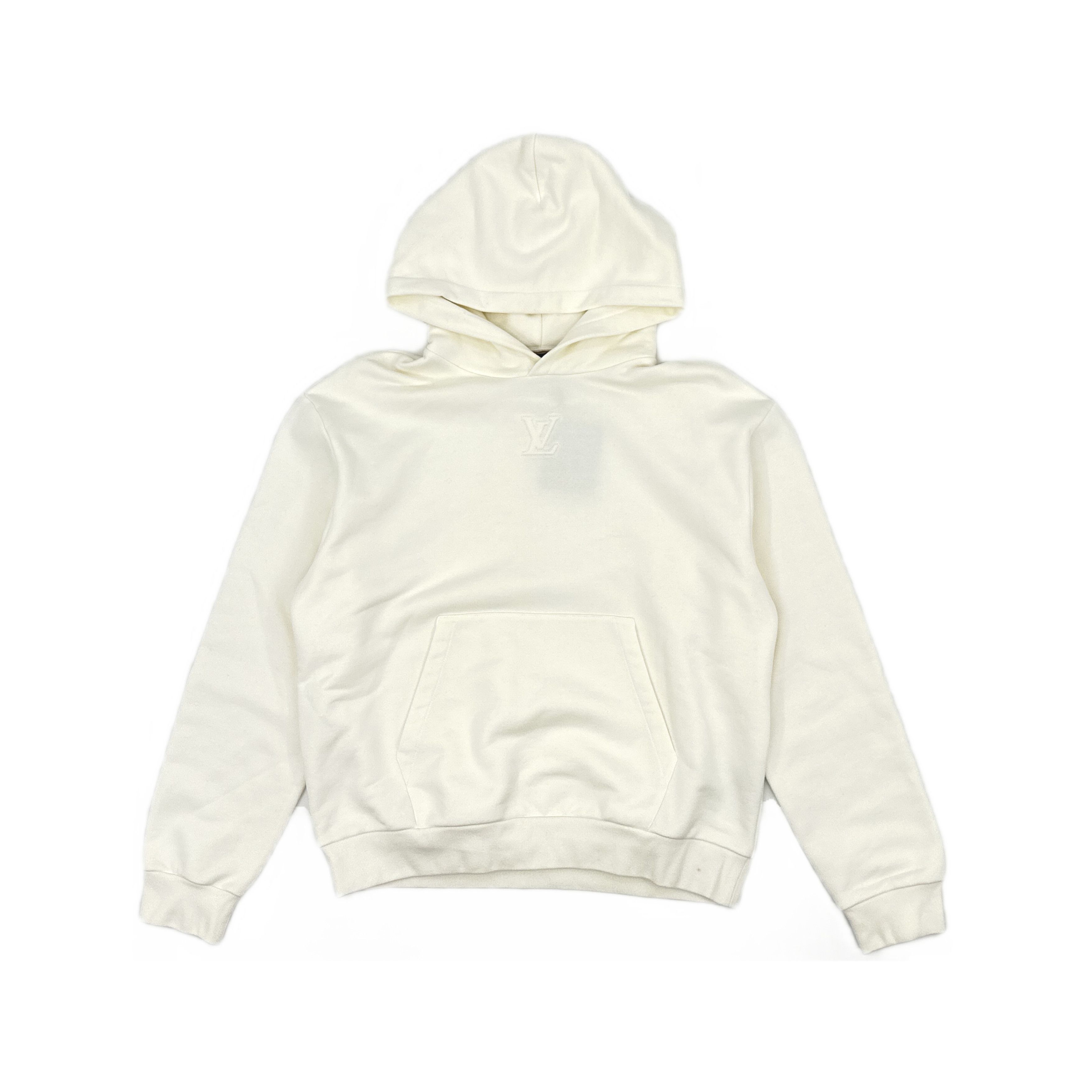 Louis Vuitton Louis Vuitton White Embossed Logo Hoodie M Size US M / EU 48-50 / 2 - 1 Thumbnail