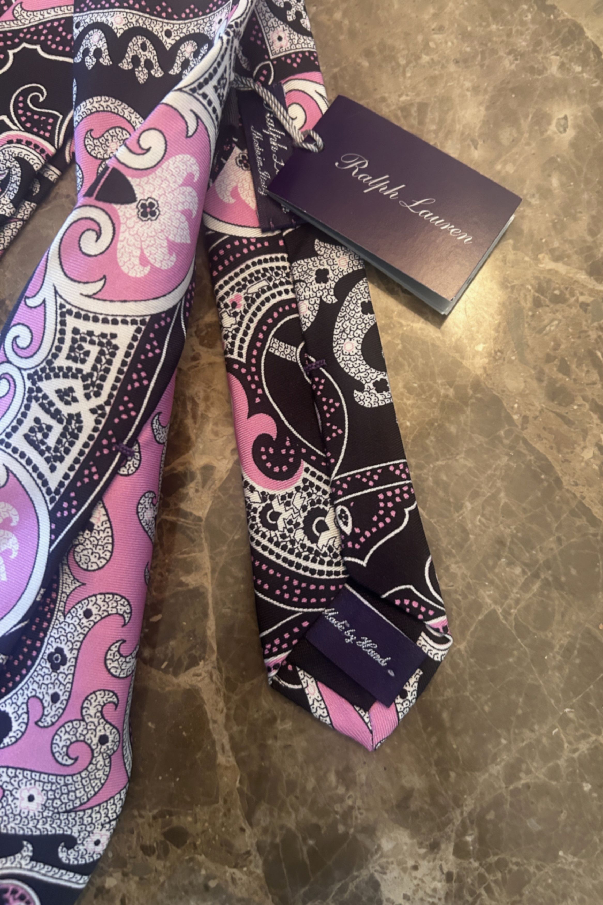 Ralph Lauren Purple Label Ralph Lauren Purple Label Paisley Silk Tie Handmade in Italy Size ONE SIZE - 3 Thumbnail