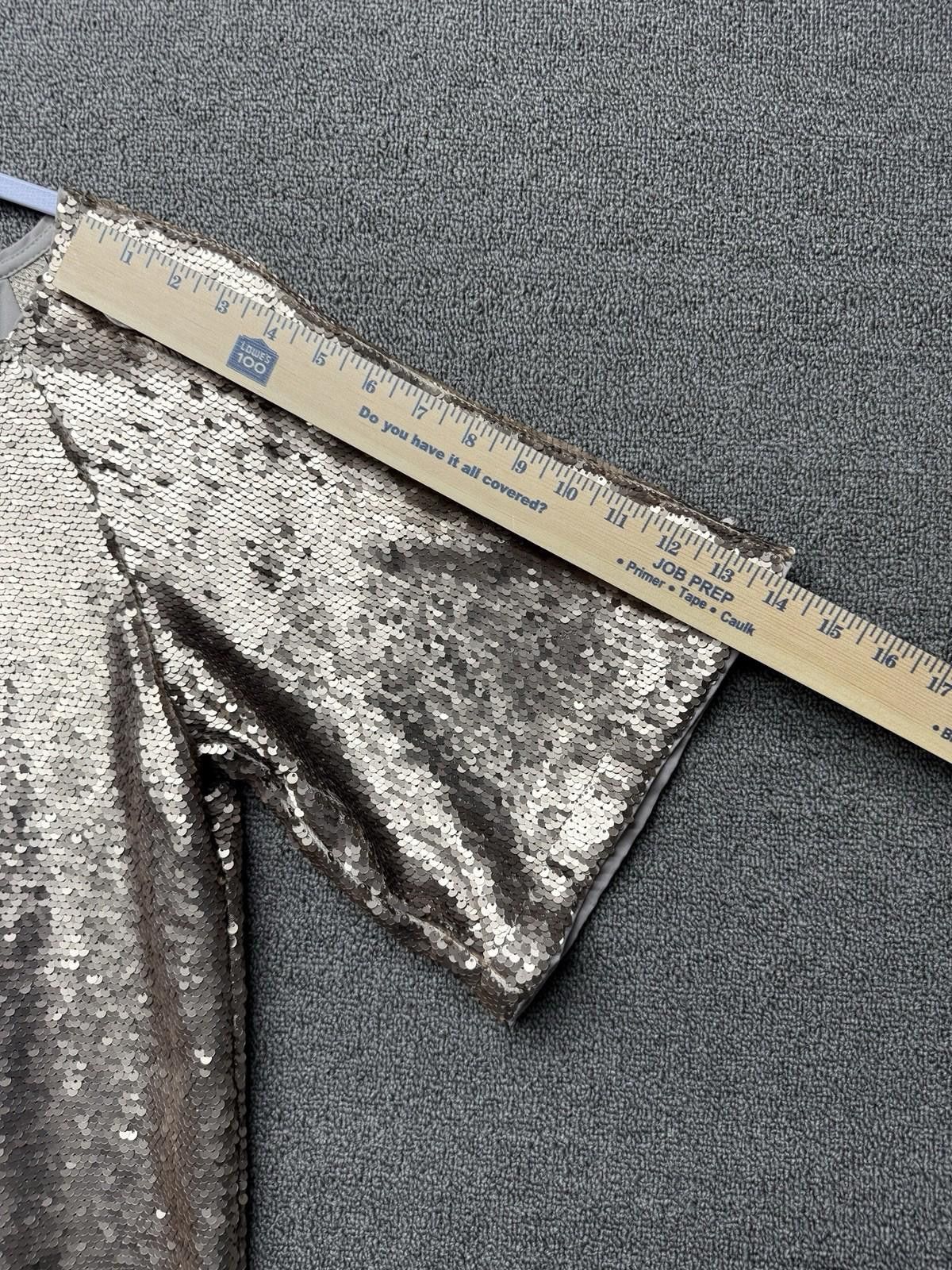 Other Skies Are Blue Women’s XS Champagne Sequin Short-Sleeve Top Size XS / US 0-2 / IT 36-38 - 5 Thumbnail