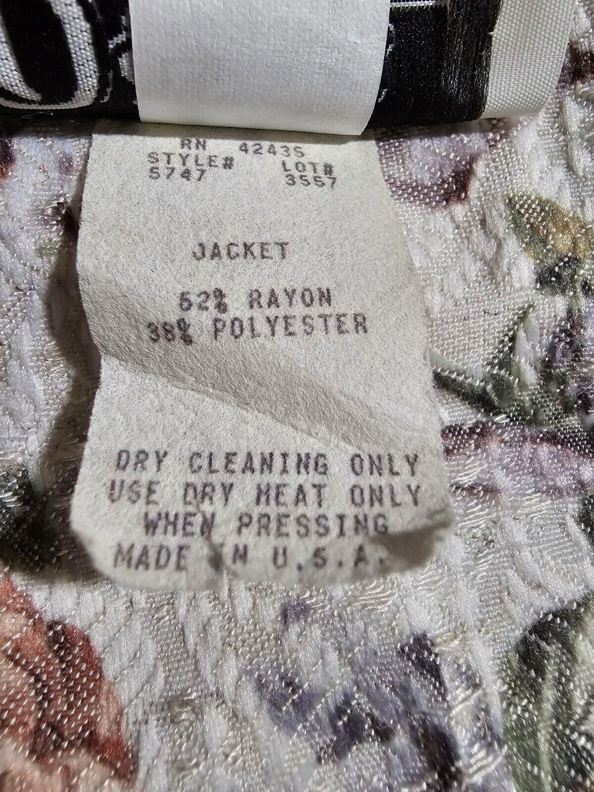 Designer Dawn Joy 2 floral blazer shoulder pads USA SEE Measurement Size M / US 6-8 / IT 42-44 - 4 Thumbnail