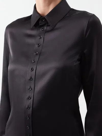 Saint Laurent Paris o1y0126 Silk Shirt in Black Size M / US 6-8 / IT 42-44 - 2 Thumbnail