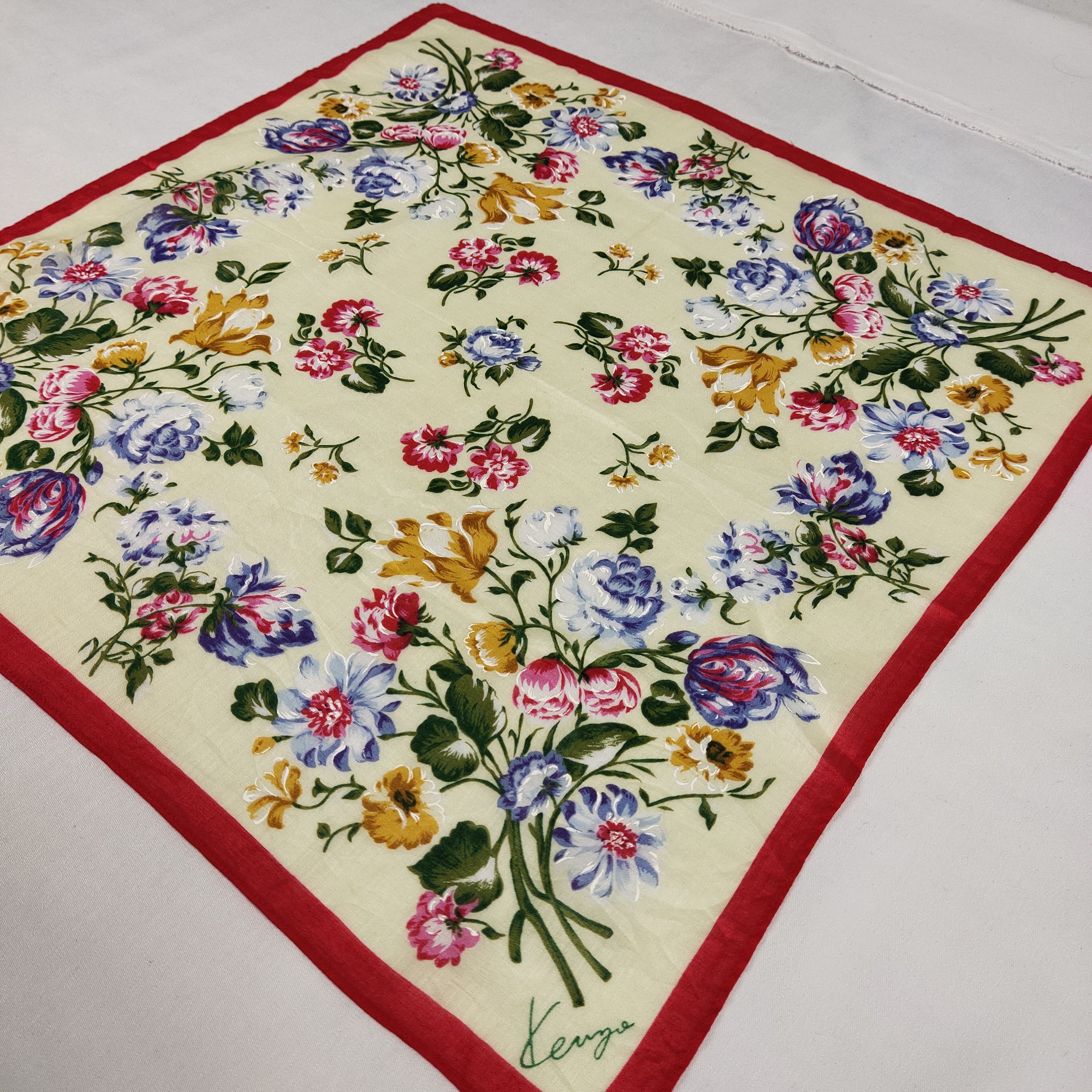 Kenzo × Vintage Kenzo Handkerchief / Neckerchief / Bandana FZ264 Size ONE SIZE - 4 Thumbnail