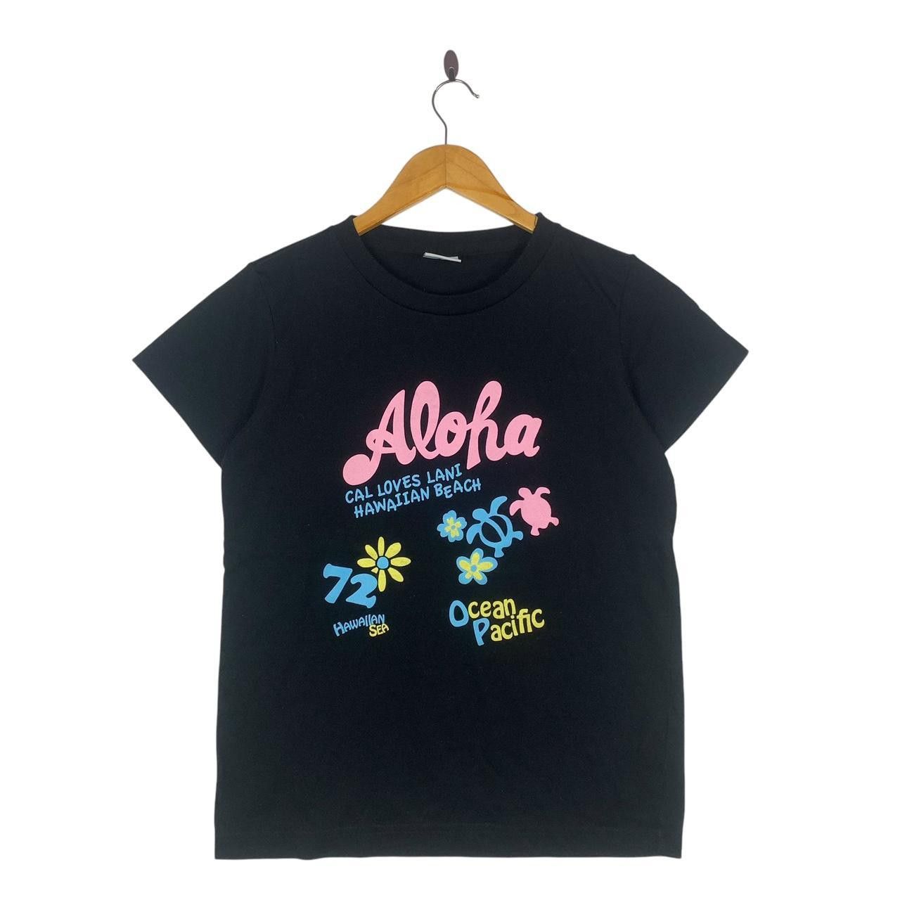 Ocean Pacific OCEAN PACIFIC ALOHA OP Hawaii Surf Sea Tee Shirt Top Black Size L / US 10 / IT 46 - 1 Thumbnail