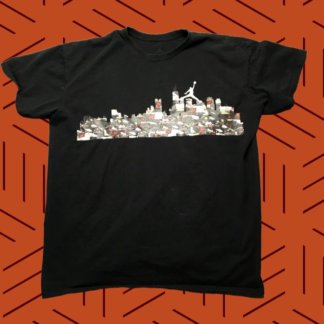 Jordan Brand Jordan Shirt Mens 2XL Black Jumpman City Skyline Graphic Basketball Tee Size US XXL / EU 58 / 5 - 1 Thumbnail