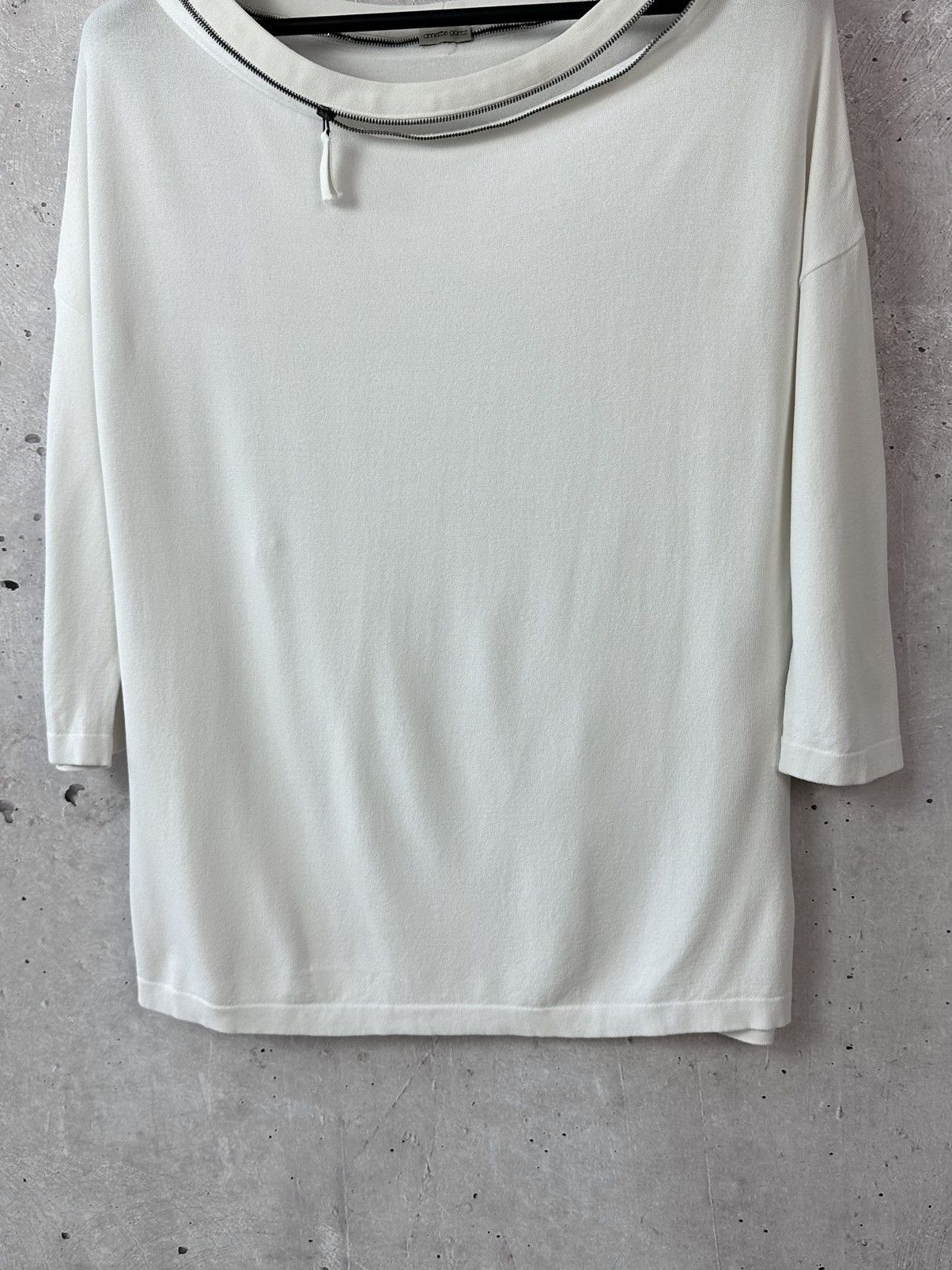 Annette Gortz Annette Gortz Made in Germany Viscose White Zipper Sweater Size S / US 4 / IT 40 - 3 Thumbnail