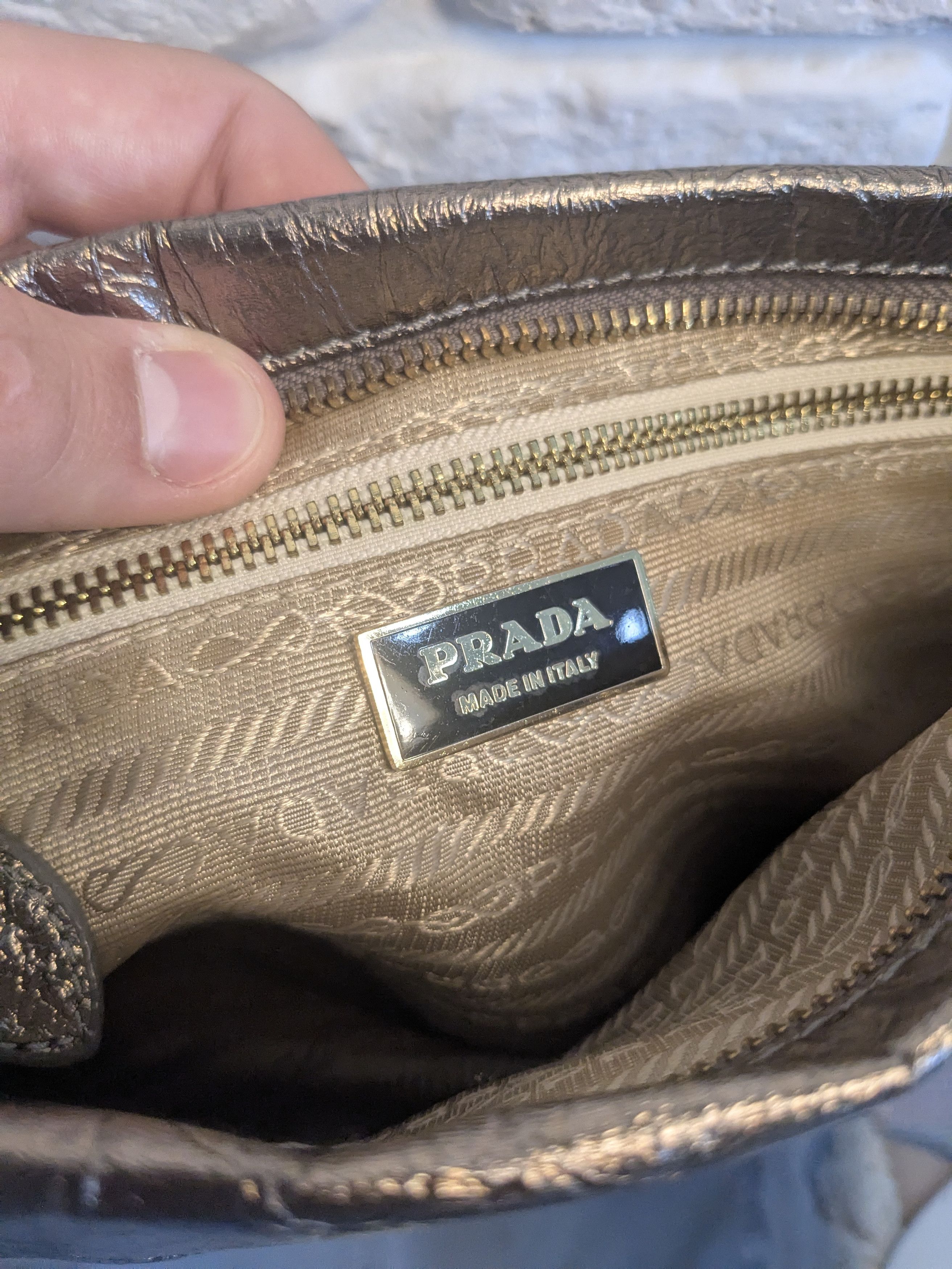 Prada Leather and neilon prada clutch bag black and Gold color Size ONE SIZE - 5 Thumbnail