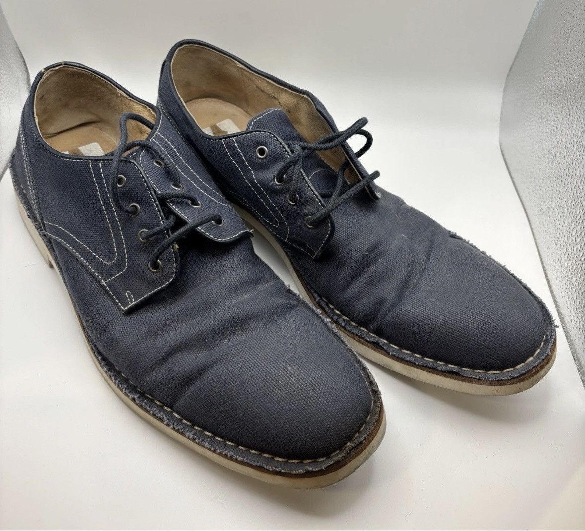 John Varvatos John Varvatos Sid Eva Derby Blue Canvas Shoes Men's 11.5 Size US 11.5 / EU 44-45 - 1 Thumbnail