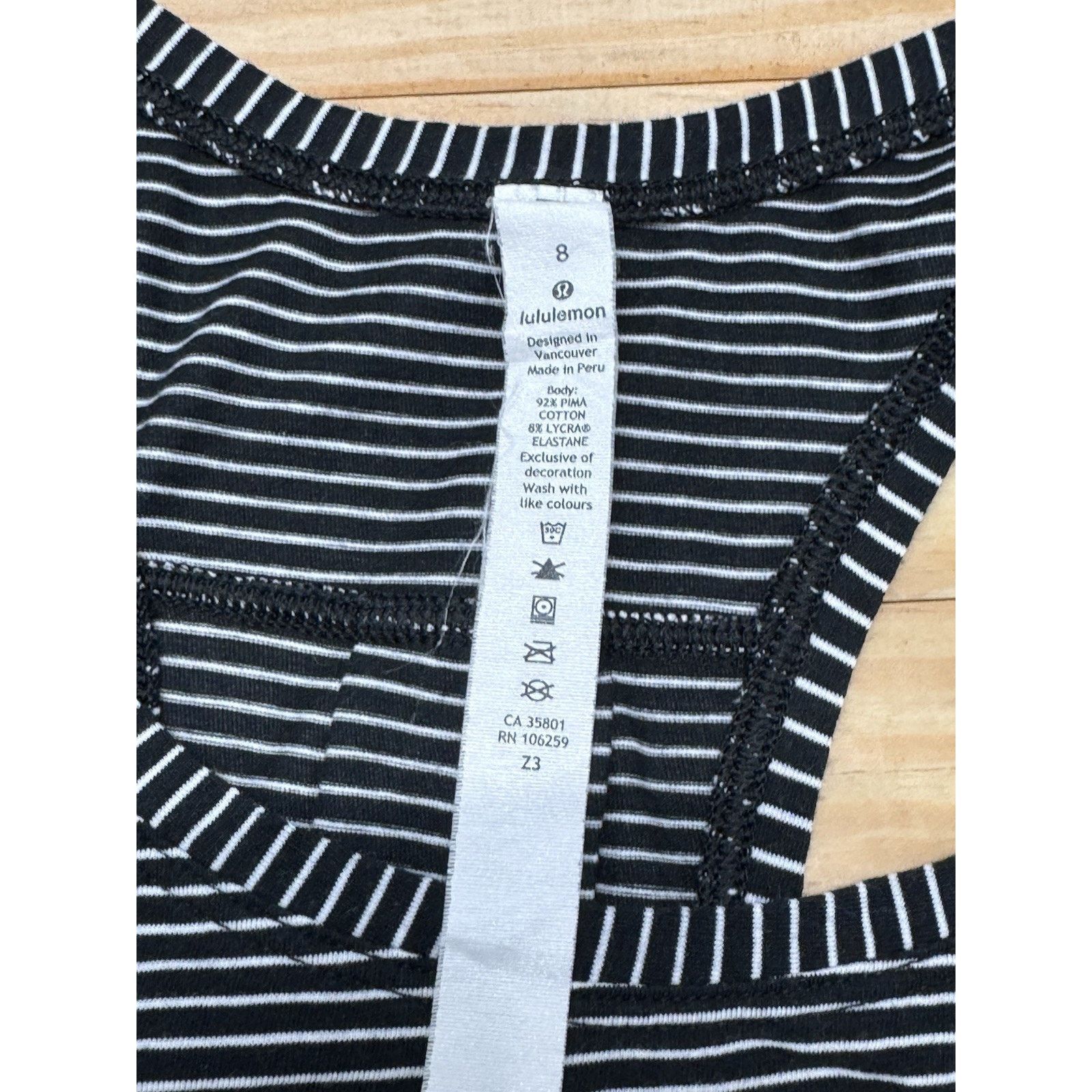 Lululemon LULULEMON Think Fast Tank Top Women Black White Striped Sz 8 Size M / US 6-8 / IT 42-44 - 5 Thumbnail