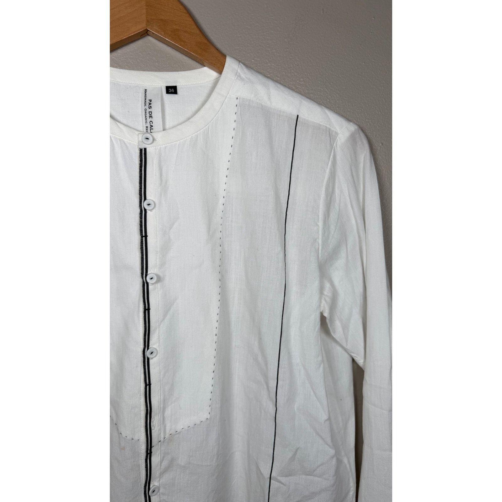 Pas de Calais Pas de Calais Indian Khadi Panel Blouse size 34FR/XS $378 Size XS / US 0-2 / IT 36-38 - 10 Thumbnail