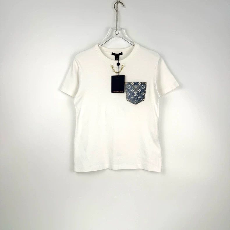 Louis Vuitton Louis Vuitton White denim presbyopic pocket chain short sle Size US M / EU 48-50 / 2 - 3 Thumbnail