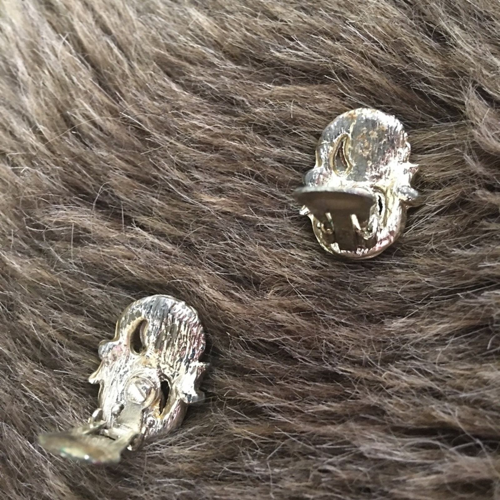 Vintage Vintage 60s brown marble silver tone clip earrings Size ONE SIZE - 4 Thumbnail