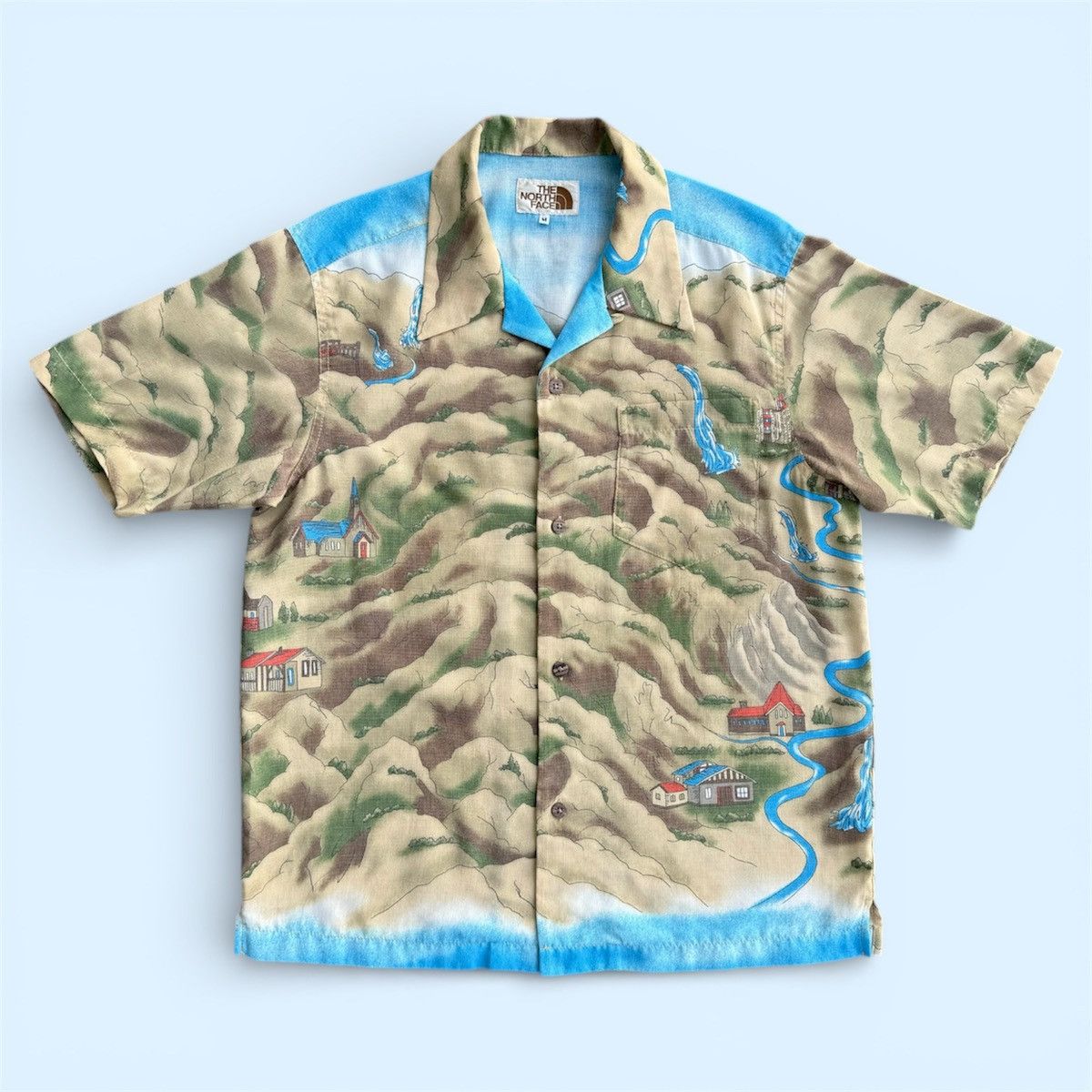 The North Face Vintage THE NORTH FACE "White Label" Fullprint Open Collar Size US M / EU 48-50 / 2 - 1 Thumbnail