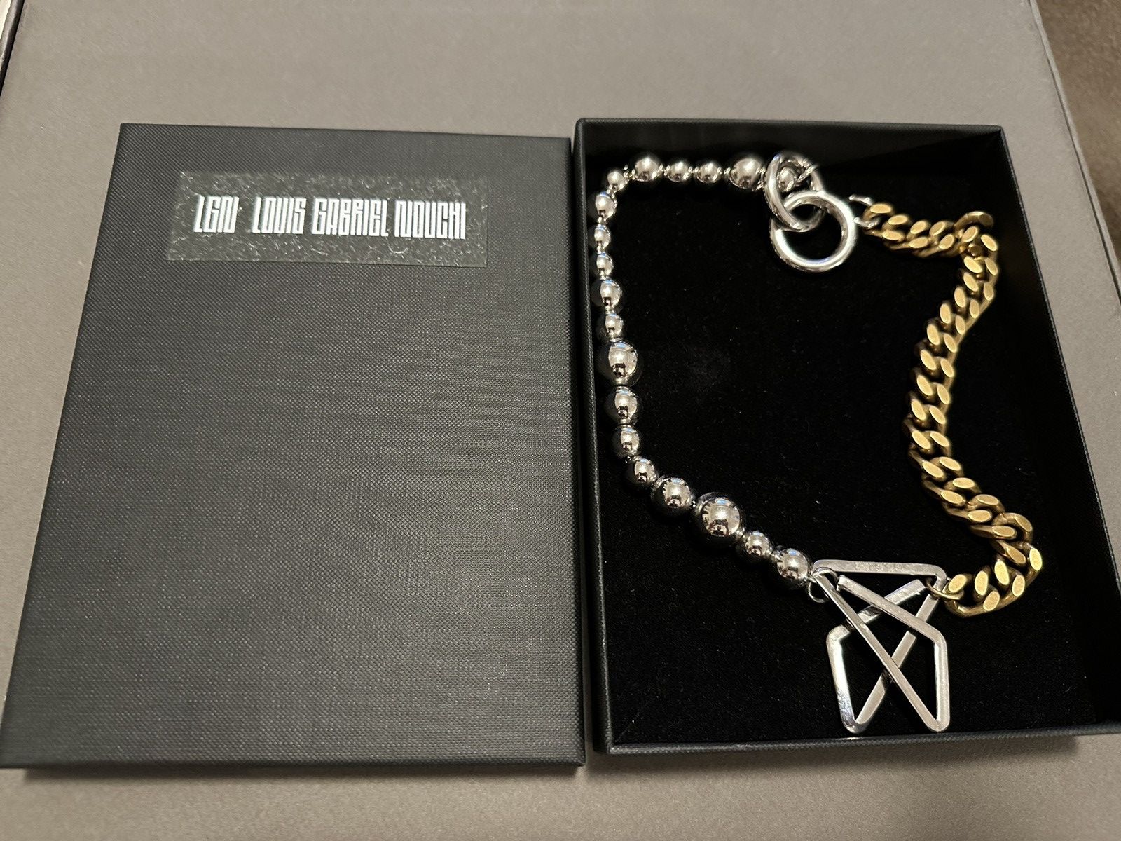 LGN LOUIS GABRIEL NOUCHI LGN Louis Gabriel Nouchi asymmetrical necklace w/ paper clip Size ONE SIZE - 7 Thumbnail