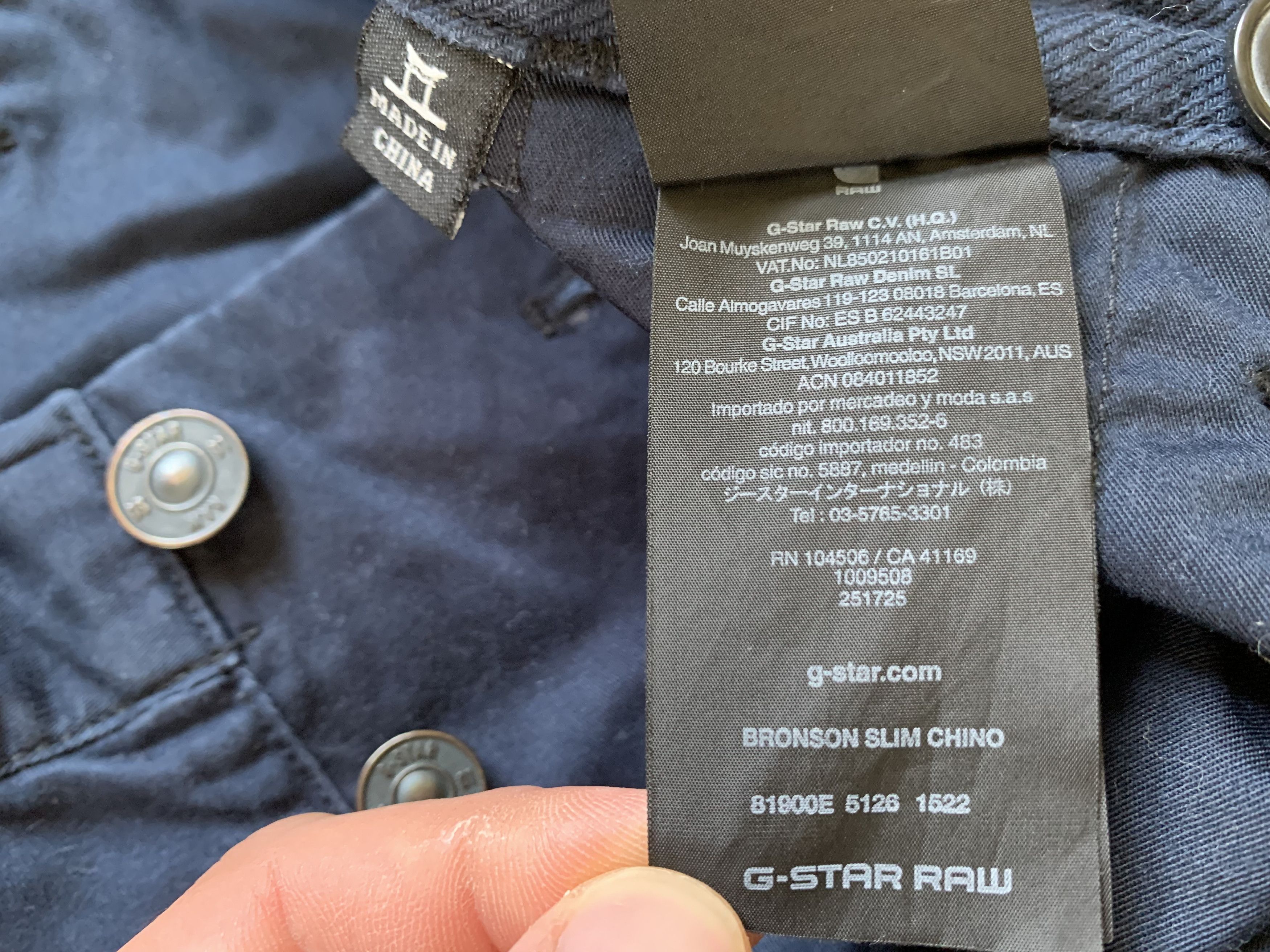 Vintage G-Star Raw Bronson Slim Chino Pants