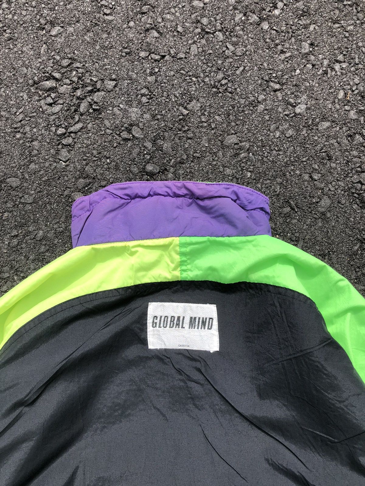 Japanese Brand Vtg Global Mind Neon Colourblock Anorak Halfzipper Jacket Size US XXL / EU 58 / 5 - 15 Thumbnail