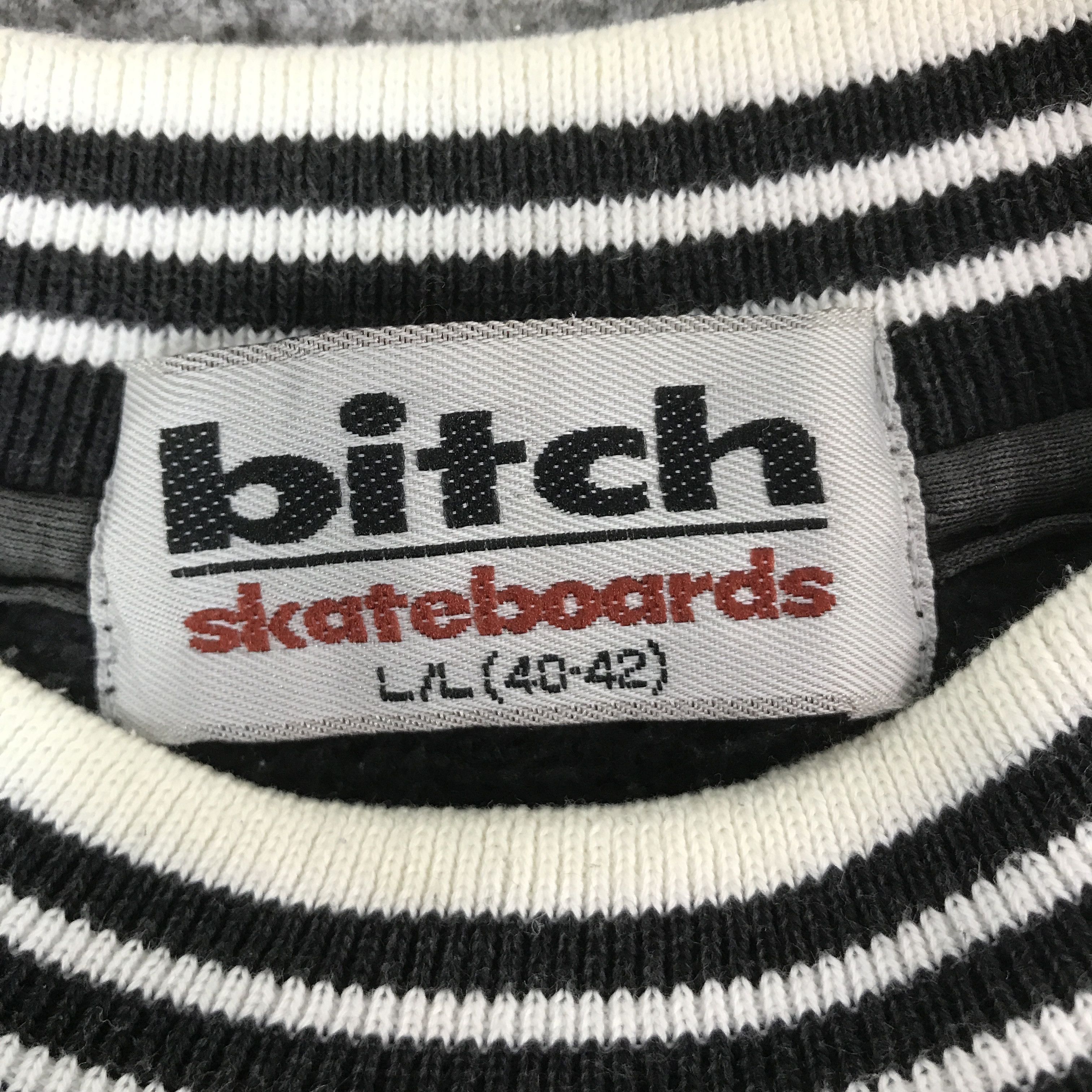 Japanese Brand Vtg bitch skateboards black faded sweatshirt K62B13 Size US L / EU 52-54 / 3 - 9 Thumbnail