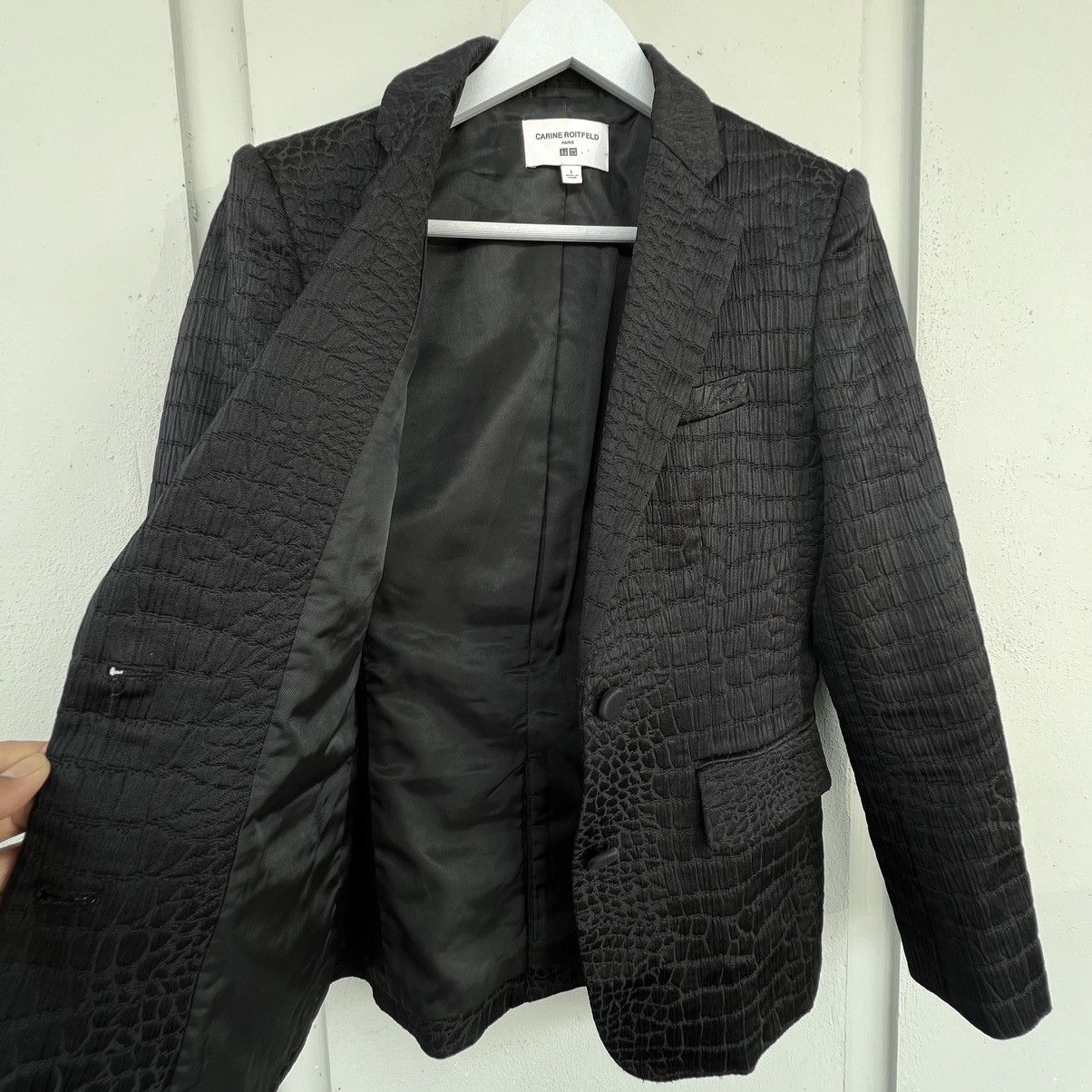 Japanese Brand × Uniqlo Carine Roifeld Paris Uniqlo Womens Lined Textured Blazer Size L / US 10 / IT 46 - 7 Thumbnail