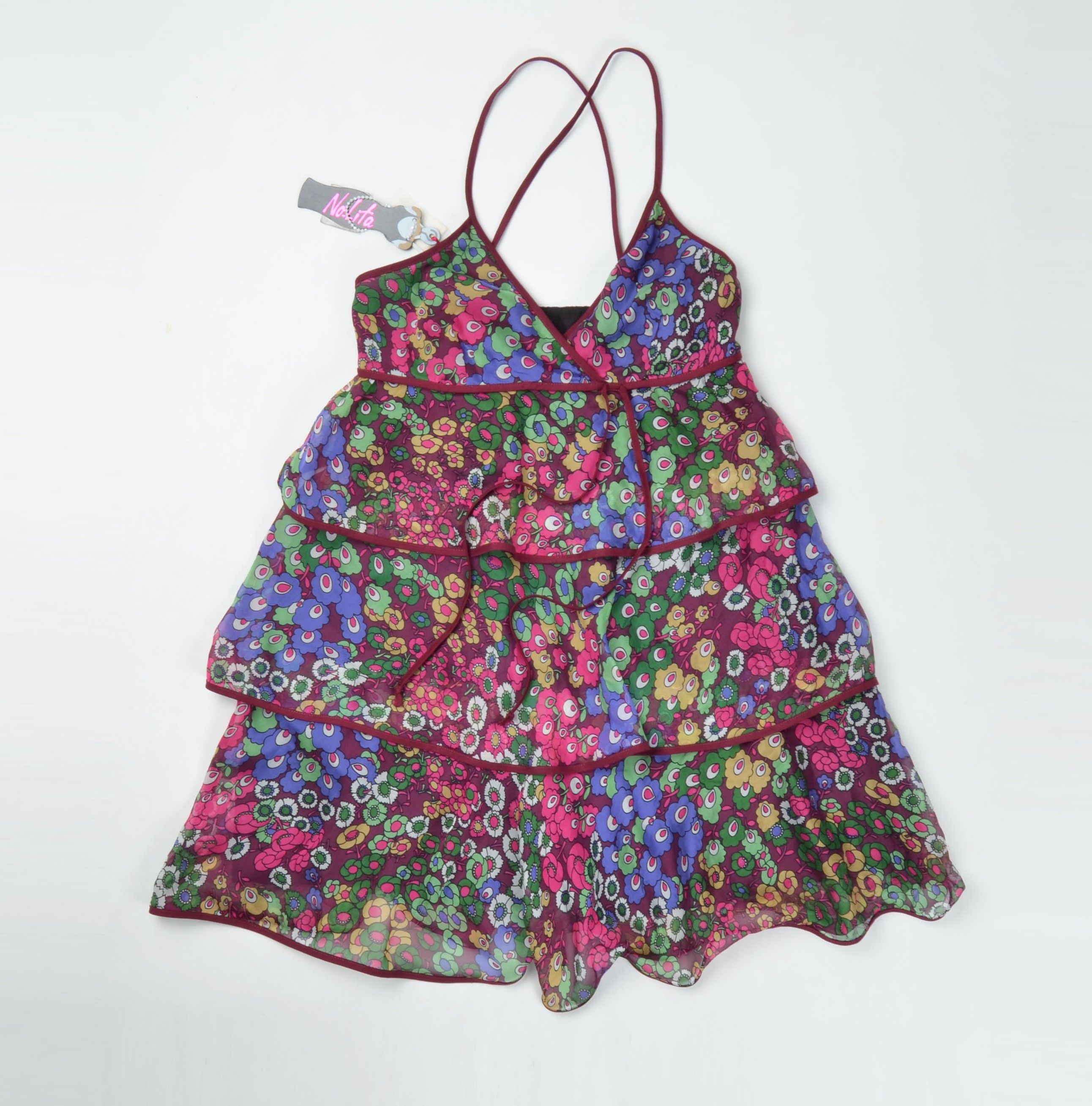 Other Nolita North Little Italy Y2K Fairy Floral Ruffle Silk Dress Size M / US 6-8 / IT 42-44 - 4 Thumbnail