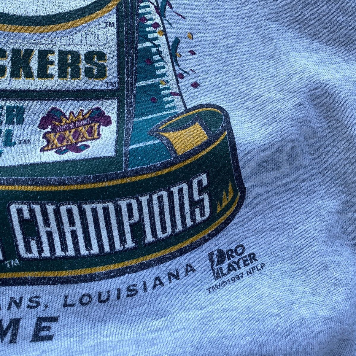NFL × Vintage Vintage 1997 SuperBowl 31 XXXI Patriots Packers Sweatshirt Size US XL / EU 56 / 4 - 6 Thumbnail