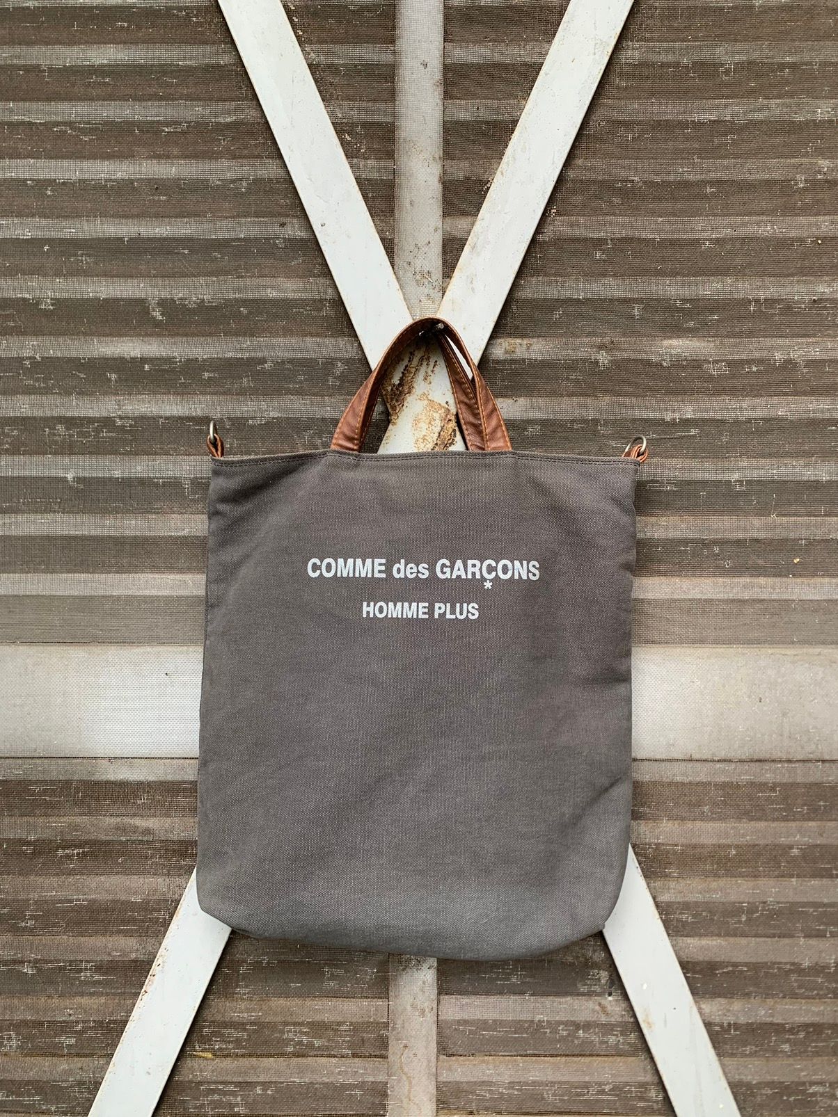 Pre-owned Comme Des Garcons X Comme Des Garcons Homme Plus Vintage Comme Des Garçons Homme Plus Tote Bag In Grey