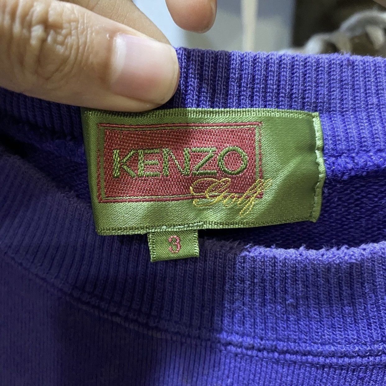 Japanese Brand × Kenzo × Vintage Vintage 90's Kenzo Golf Sweatshirt Purple Embroidered Size US L / EU 52-54 / 3 - 6 Thumbnail