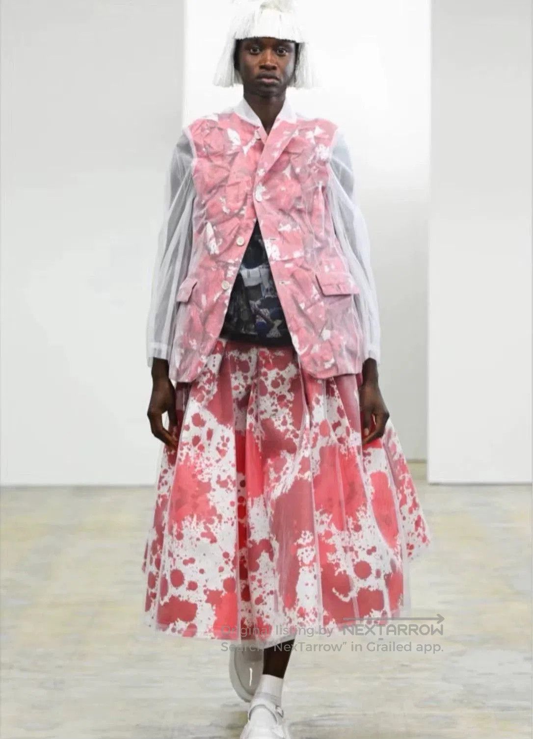 Comme des Garcons Comme des Garçons Mesh Ink Print Skirt. Size US 26 / EU 42 - 7 Thumbnail