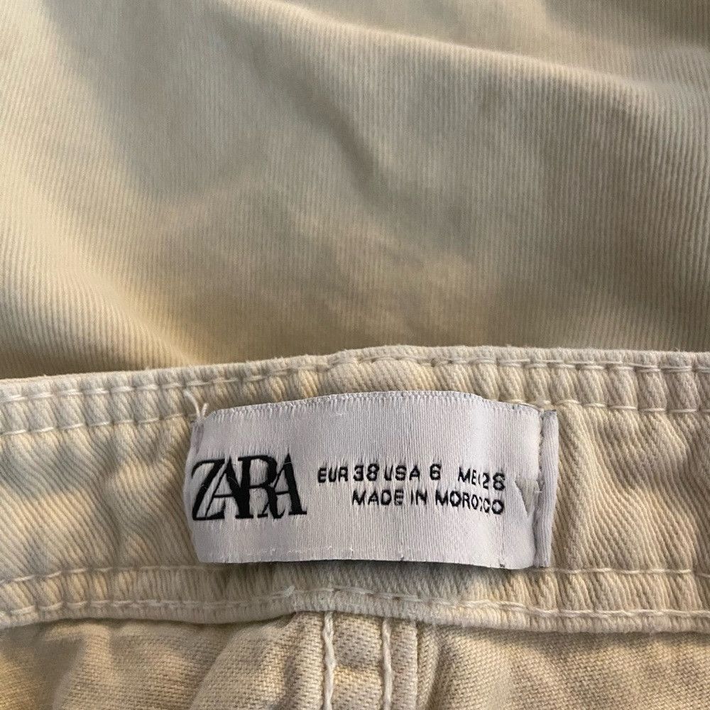 Zara Zara Men's Cargo Pants - Cream Size US 29 - 4 Thumbnail